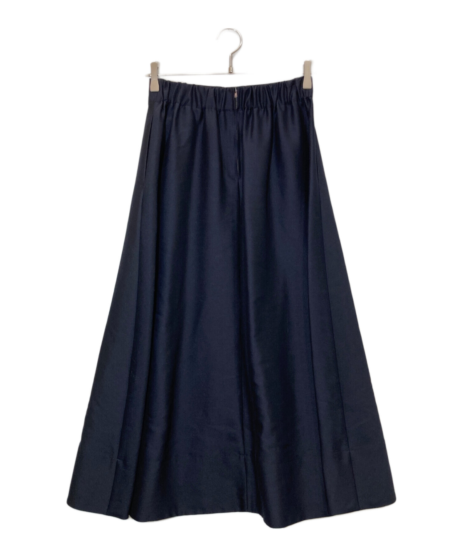 ebure エブール　ダブルラッセルプリーツスカート　ネイビー　38 美品♡ ebure エブール ダブルラッセルプリーツスカート ネイビー 38