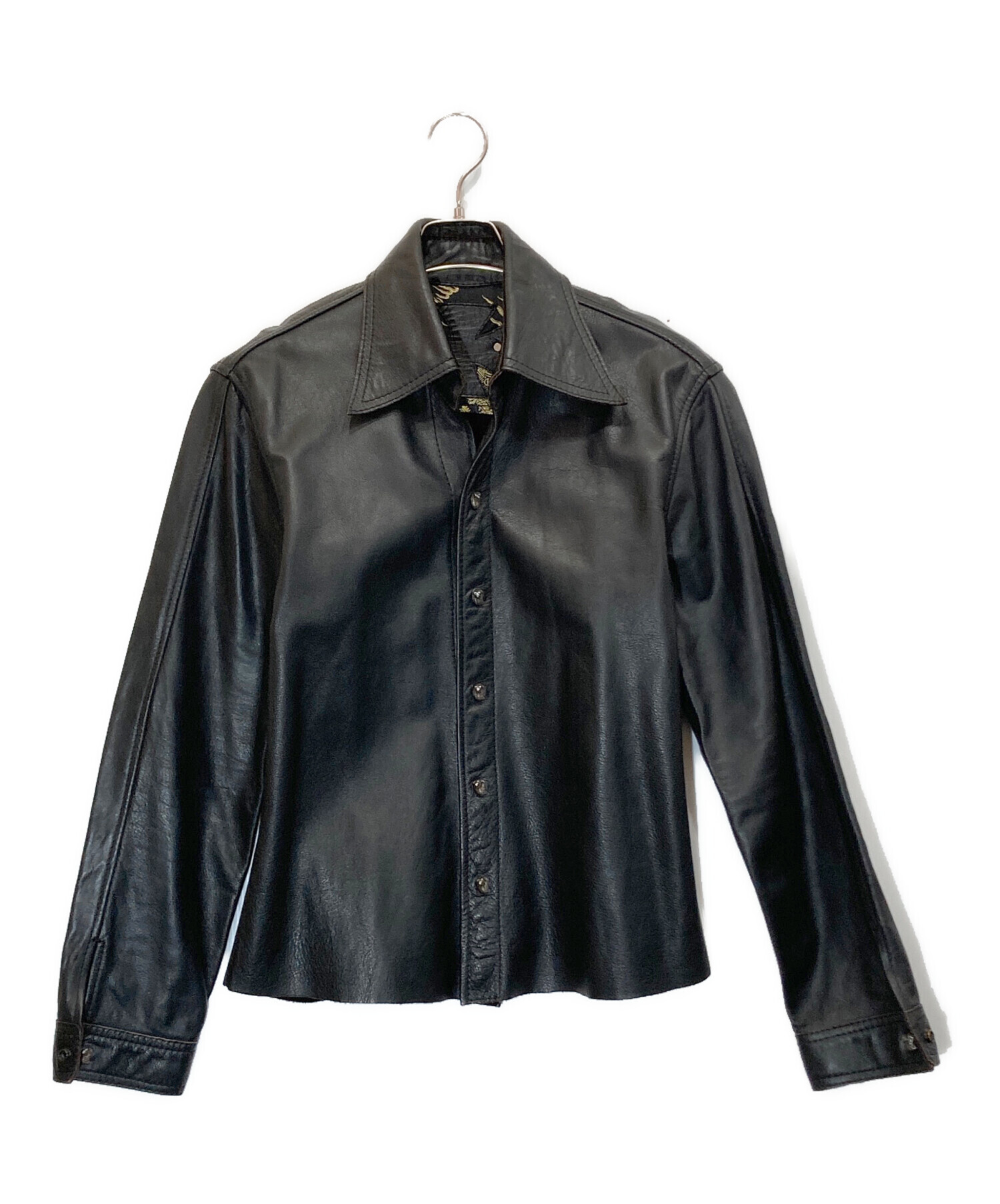 中古・古着通販】SKKIN USA (スキン) レザーシャツ ブラック サイズ:Ⅿ