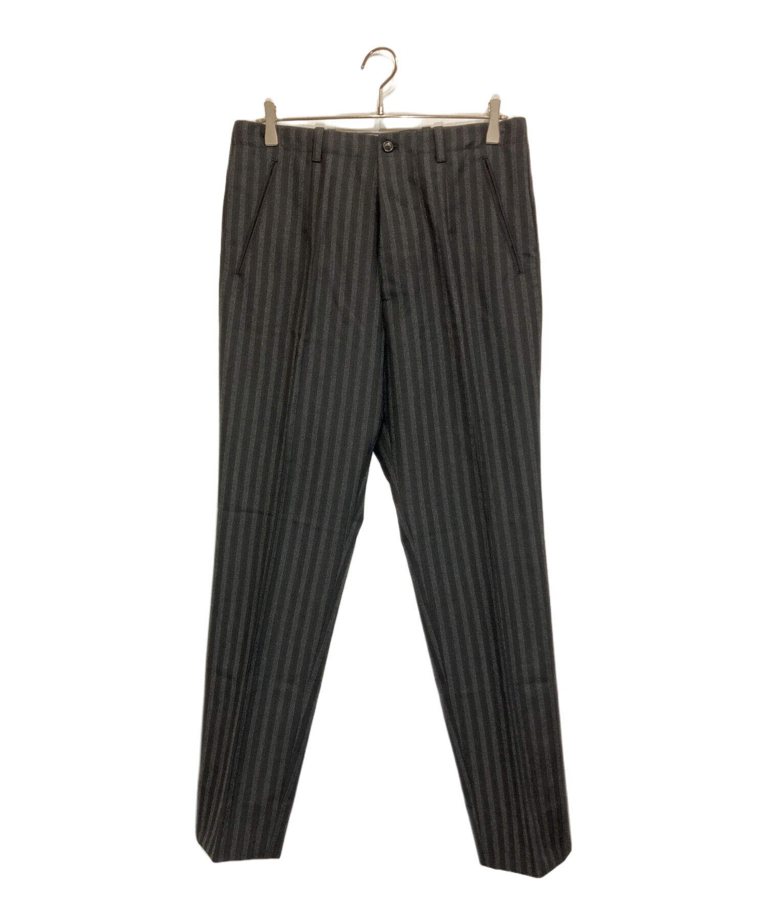 PRADA プラダ 21AW ピンストライプウールスラックスパンツ 50 中古・古着通販】PRADA (プラダ) ストライプスラックス ブラック