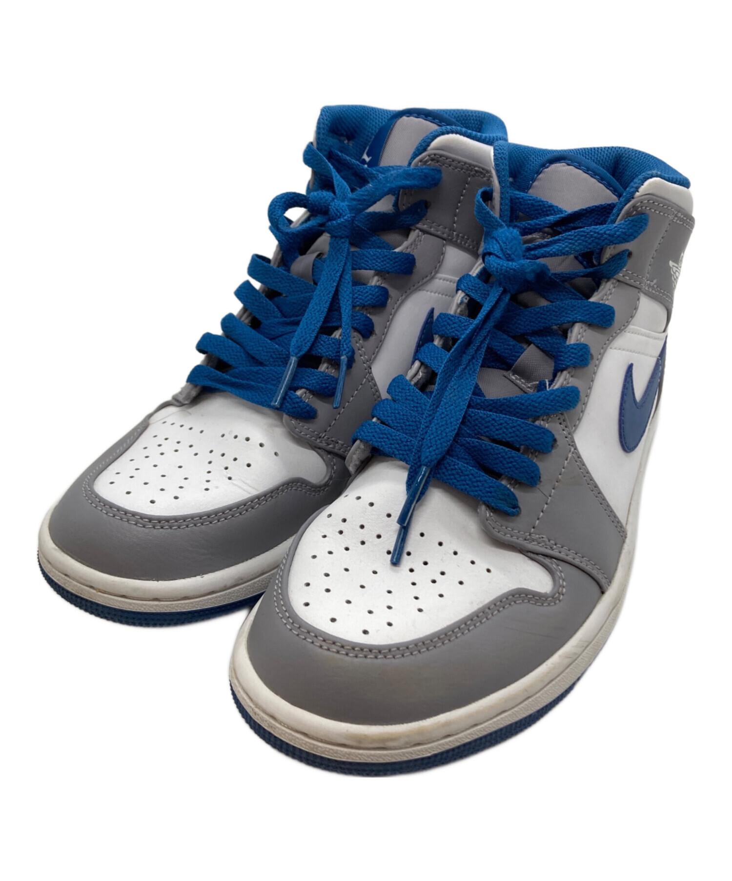中古・古着通販】NIKE (ナイキ) AIR JORDAN 1 MID ブルー×ホワイト 