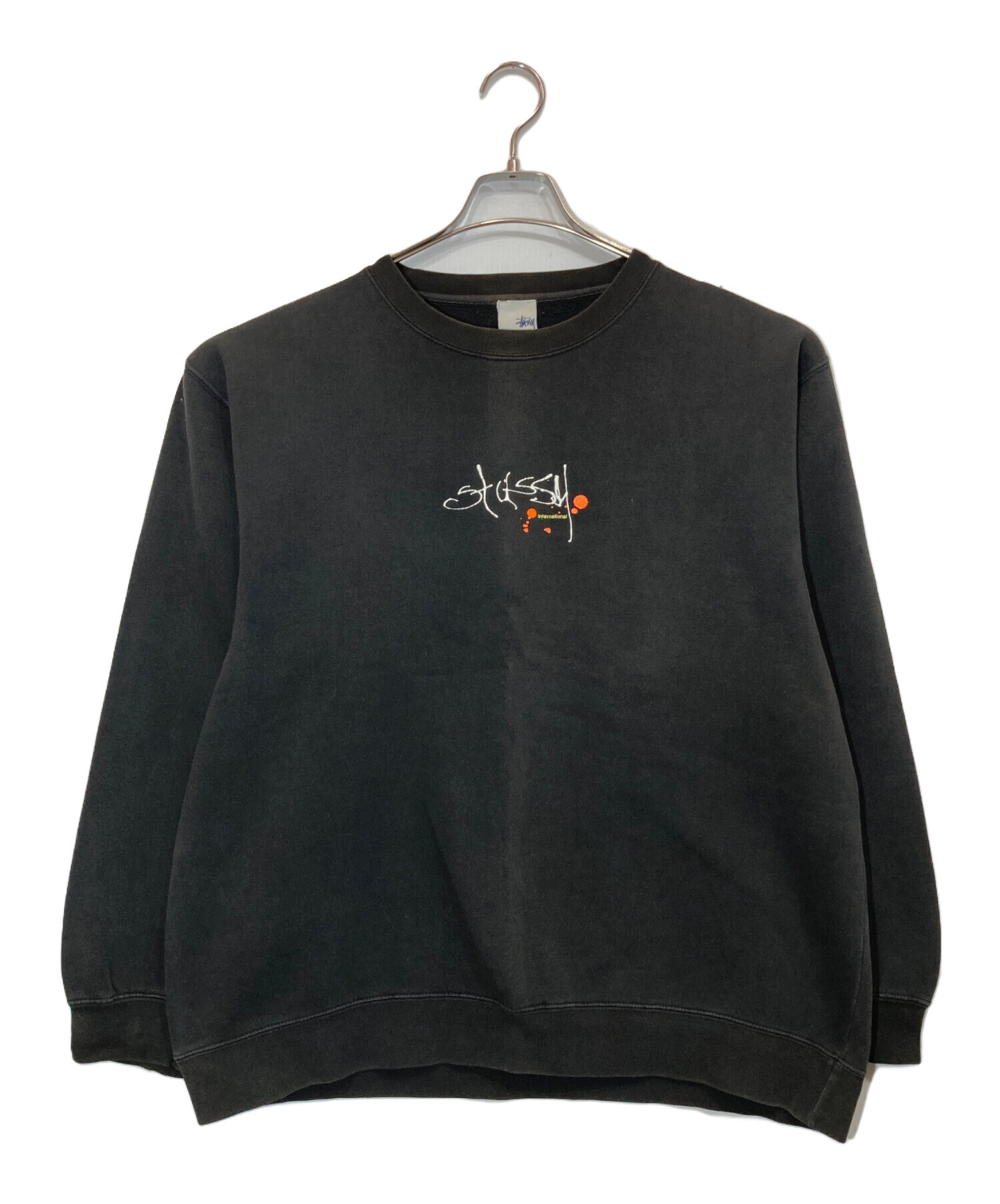 中古・古着通販】stussy (ステューシー) プリントスウェット ブラック