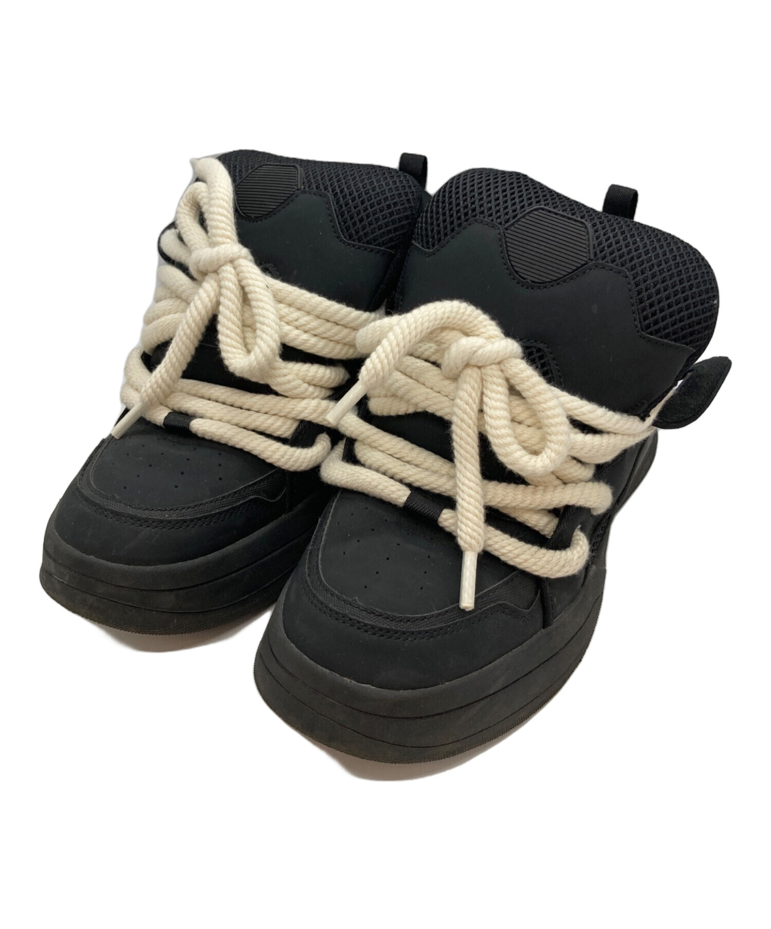 中古・古着通販】ZARA (ザラ) ロープレーススニーカー ブラック サイズ