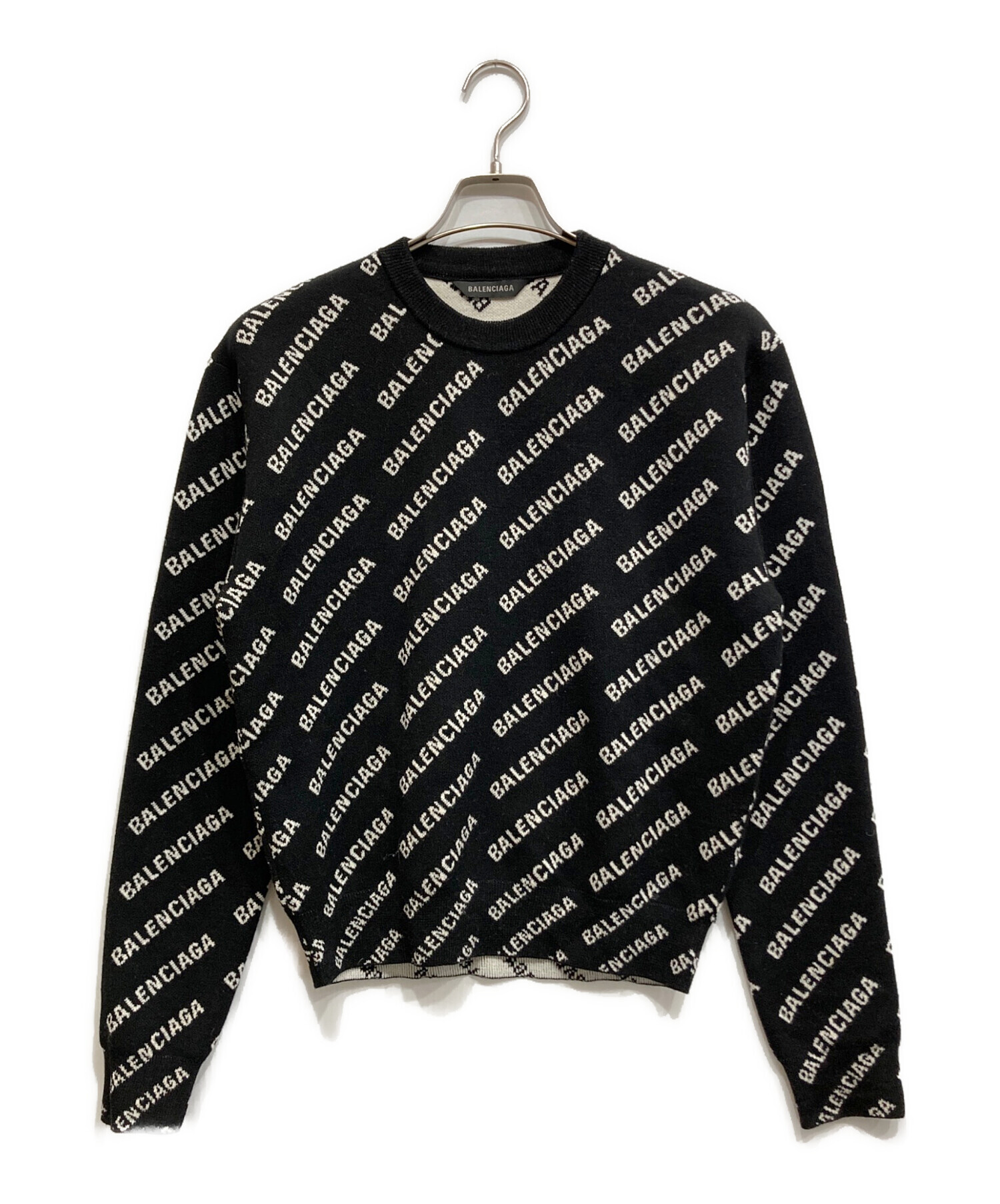 中古・古着通販】BALENCIAGA (バレンシアガ) オールオーバーロゴニット