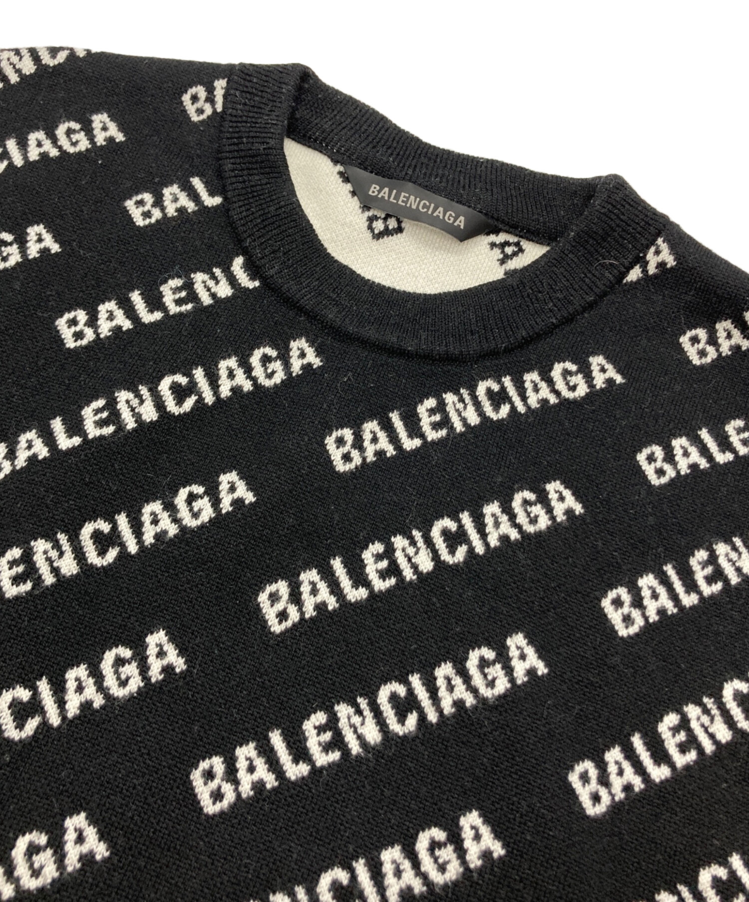 中古・古着通販】BALENCIAGA (バレンシアガ) オールオーバーロゴニット