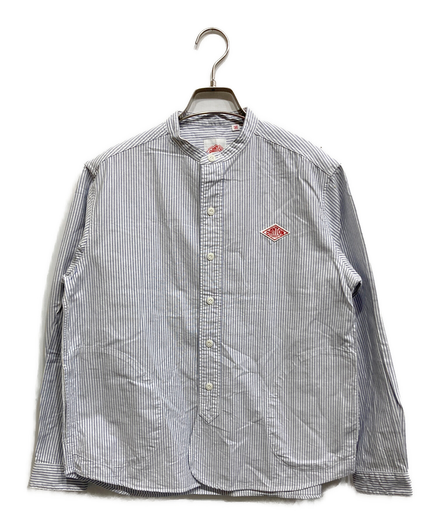 中古・古着通販】DANTON (ダントン) バンドカラーシャツ ブルー サイズ 