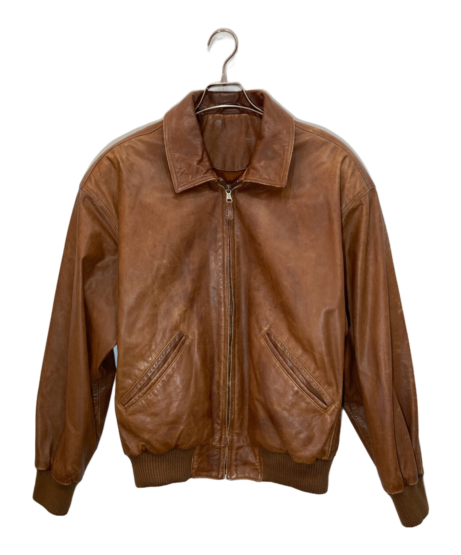 中古・古着通販】COACH (コーチ) リブレザージャケット ブラウン