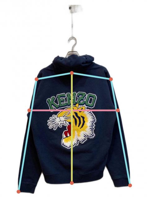 【レアデザイン】美品★KENZO パーカー 総柄 プルオーバー ネイビー L程度 中古・古着通販】KENZO (ケンゾー) プルオーバーパーカー ネイビー