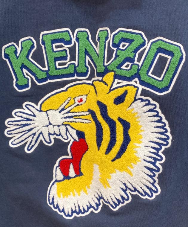 【レアデザイン】美品★KENZO パーカー 総柄 プルオーバー ネイビー L程度 中古・古着通販】KENZO (ケンゾー) プルオーバーパーカー ネイビー