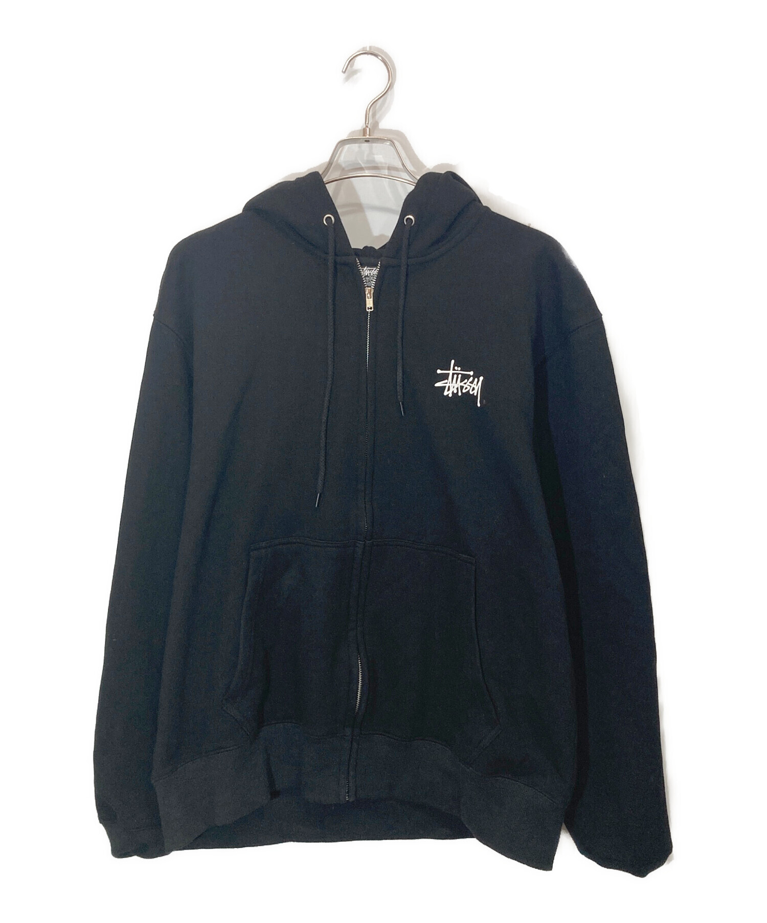 中古・古着通販】stussy (ステューシー) ロゴジップパーカー ブラック