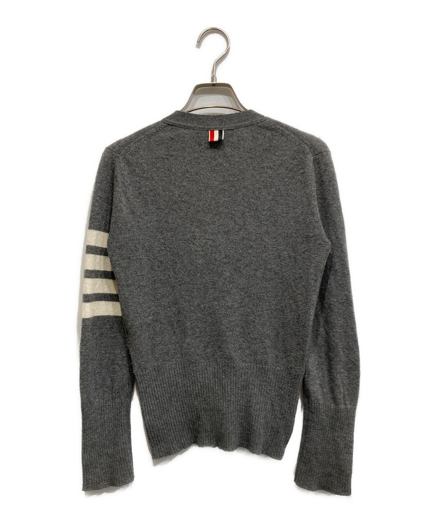 THOM BROWNE グレー カーディガン 中古・古着通販】Thom Browne (トムブラウン) 4-BARカシミヤ