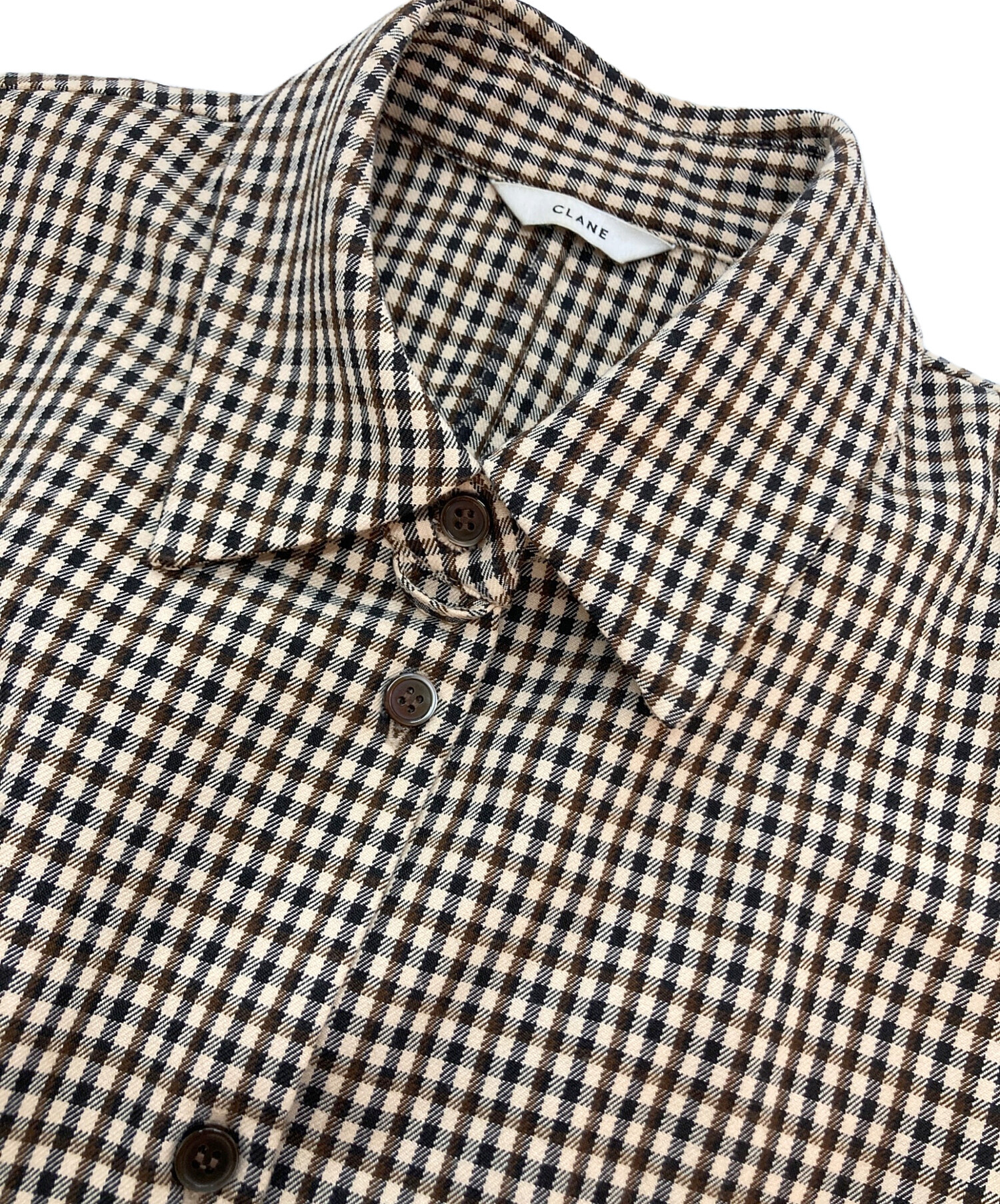 中古・古着通販】CLANE (クラネ) POWER SHOULDER CHECK SHIRT ONEPIECE