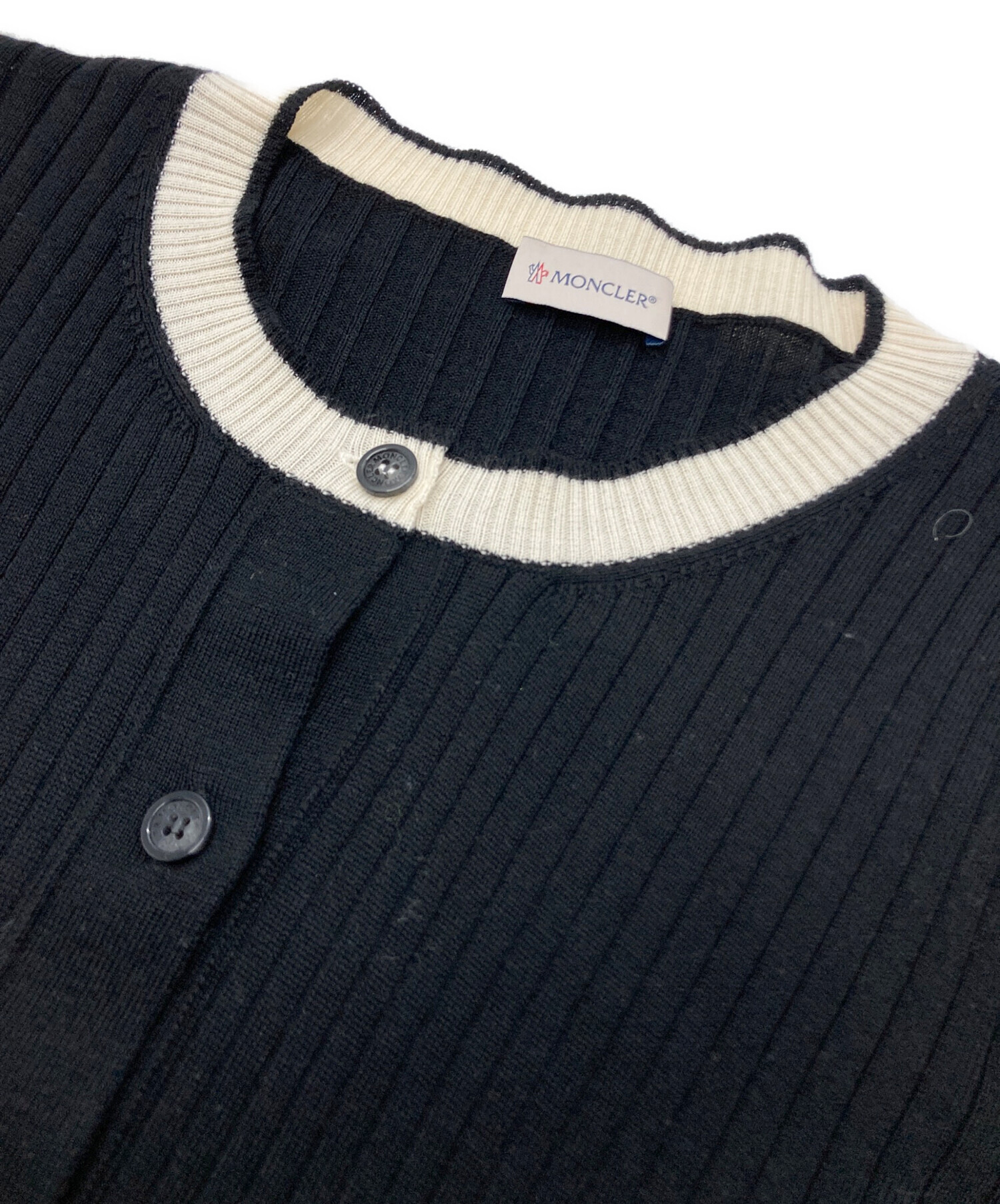 中古・古着通販】MONCLER (モンクレール) リブニットカーディガン 