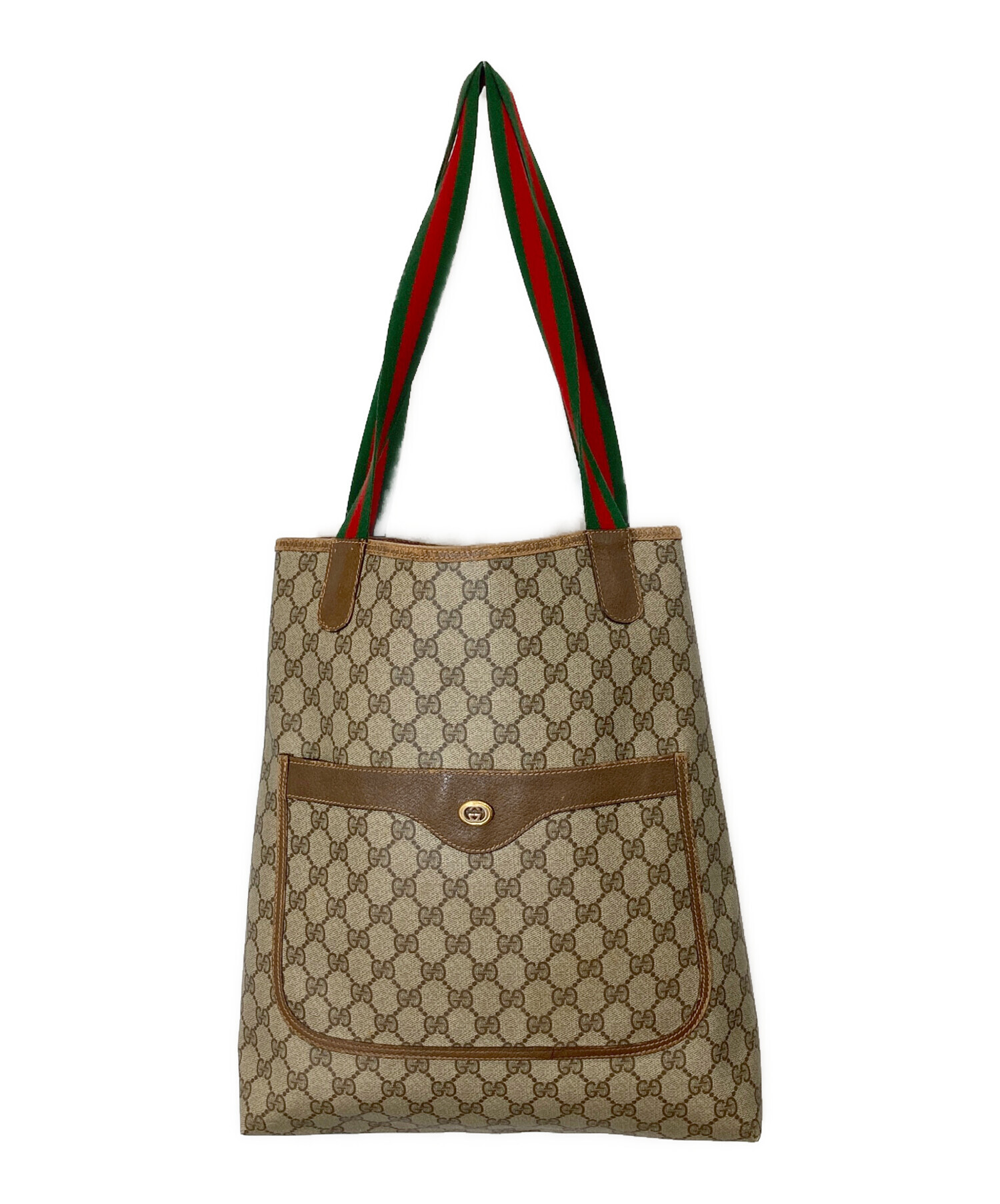 中古・古着通販】GUCCI (グッチ) GGスプリームトートバッグ ブラウン 