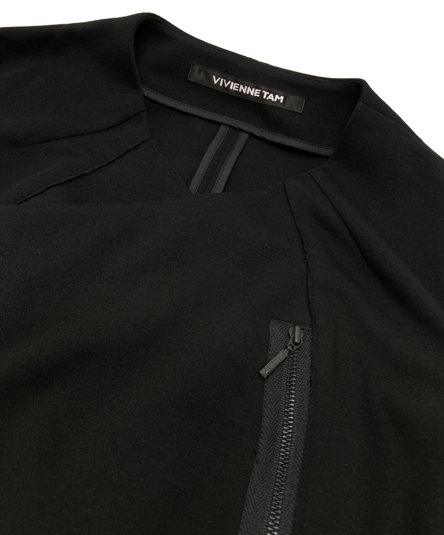 VIVIENNE TAM ブラックボンバージャケット サイズ38 中古・古着通販】VIVIENNE TAM (ヴィヴィアンタム) ノーカラー