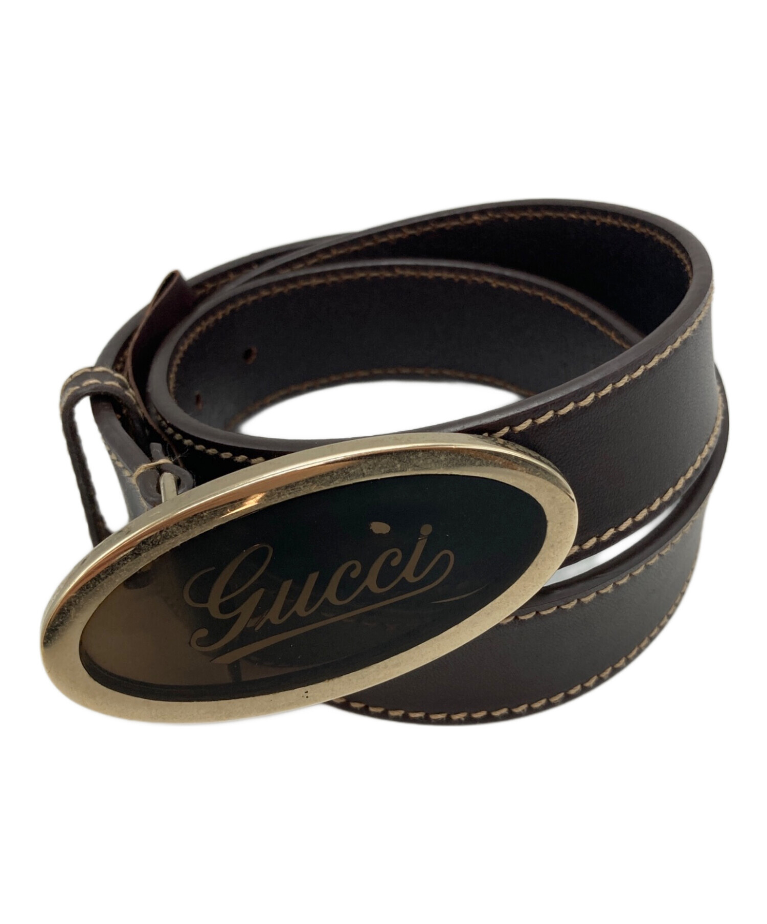 中古・古着通販】GUCCI (グッチ) ロゴベルト ブラウン サイズ