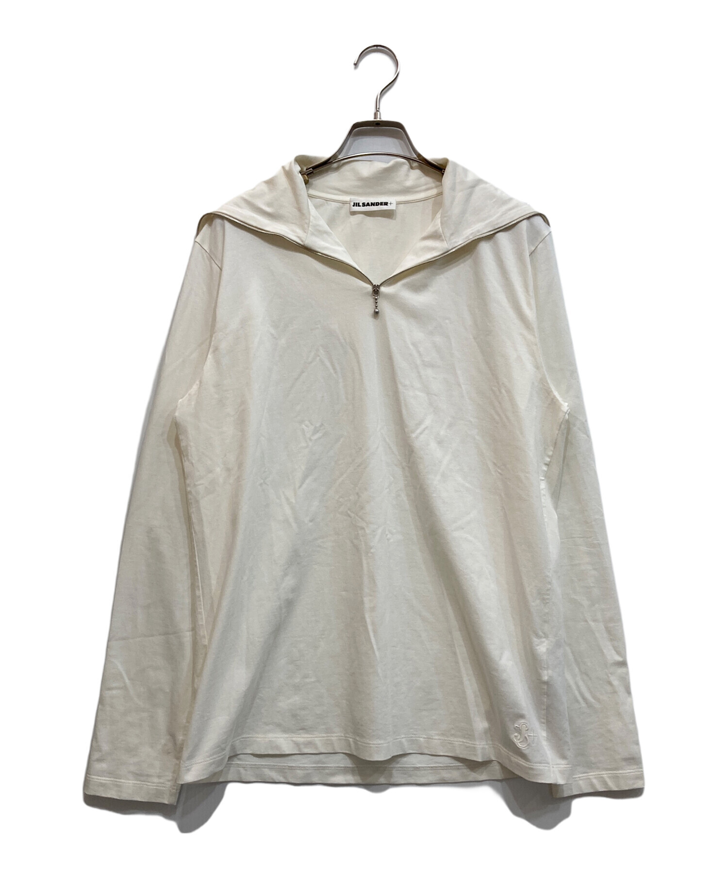 JIL SANDER+ ハーフジップ カットソー ホワイト M 【公式通販】