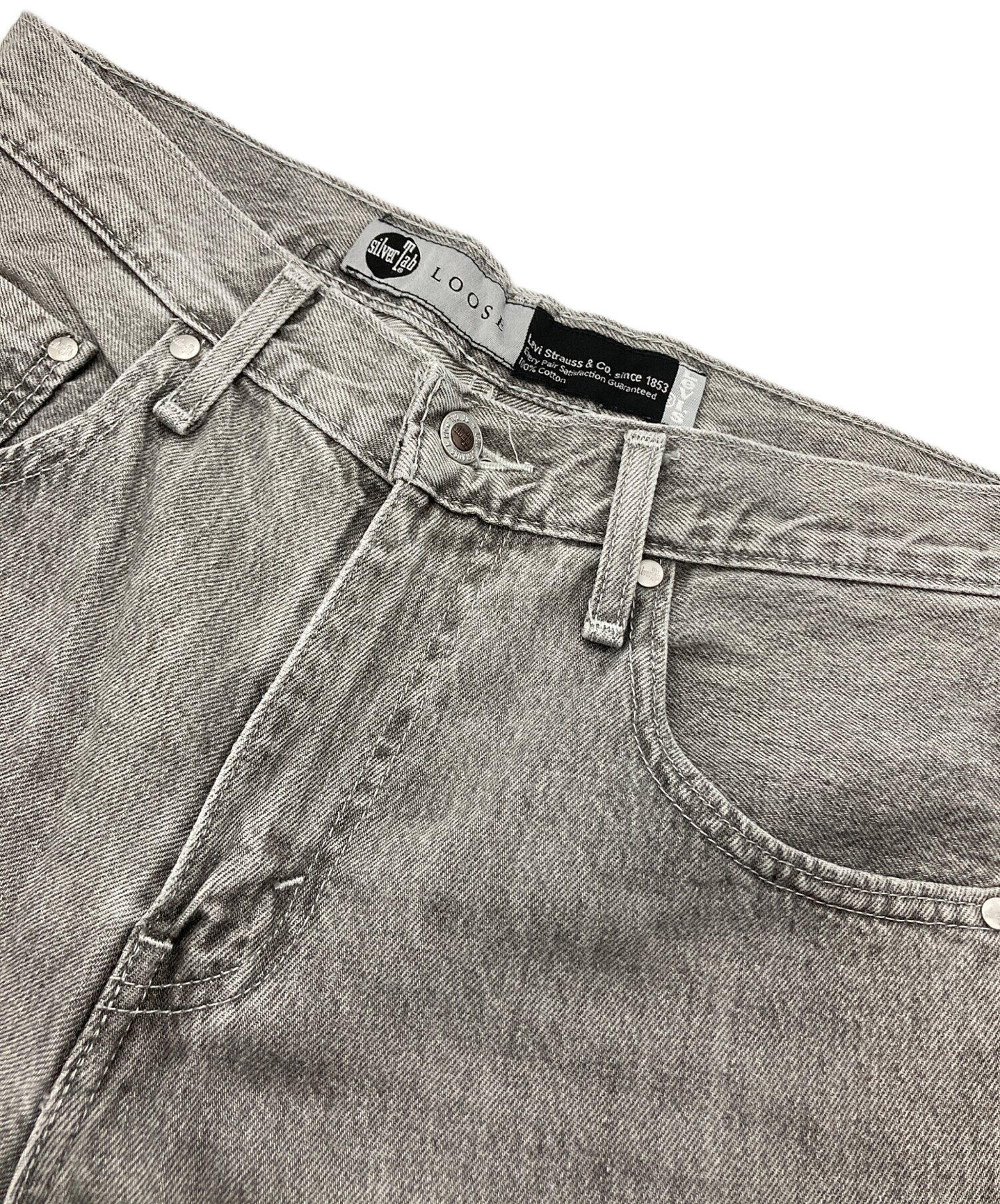 Levi's SilverTab リーバイスグレー デニムパンツ W34 L30 中古・古着通販】LEVI'S (リーバイス) SILVER TABデニムパンツ グレー