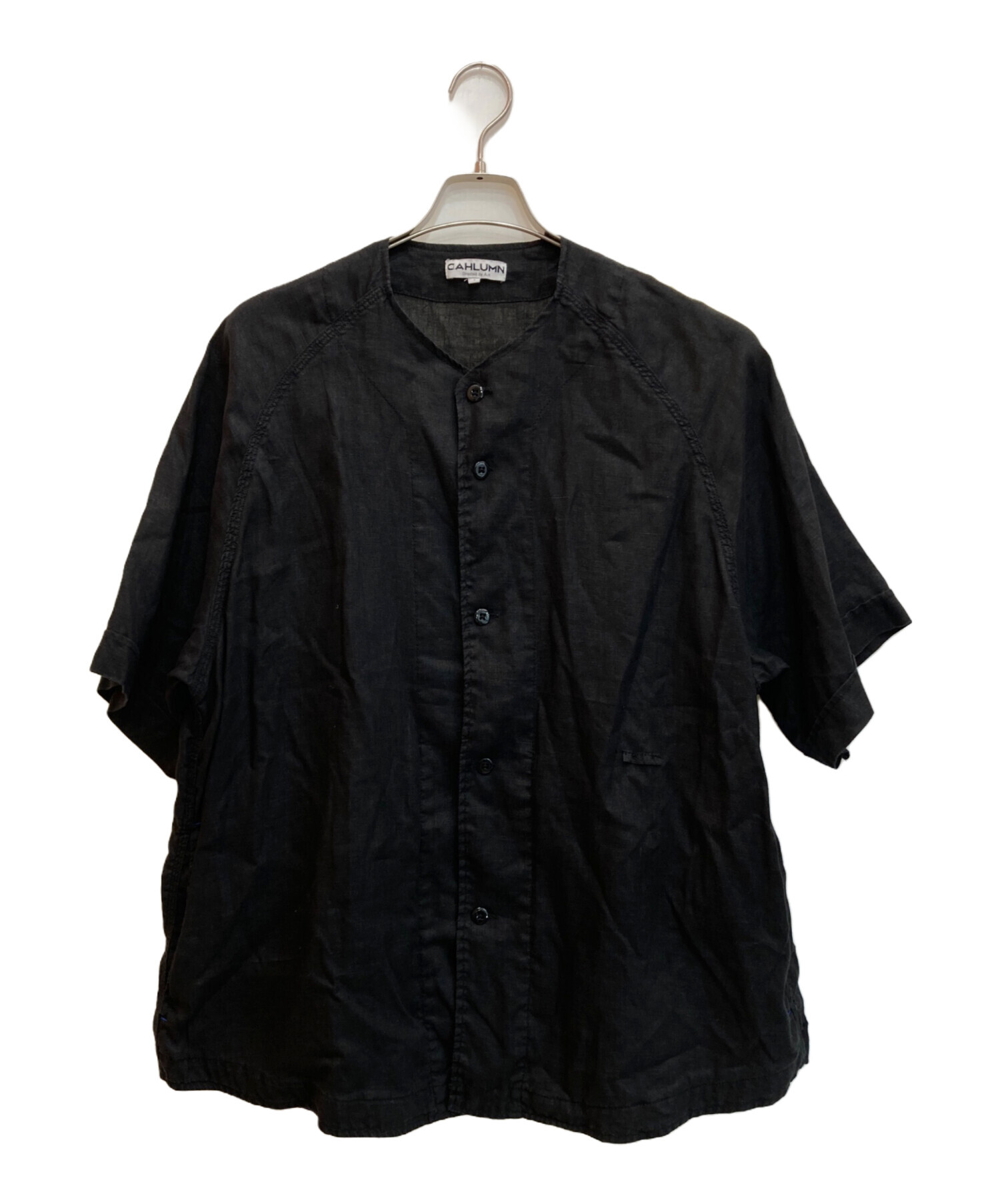 中古・古着通販】CAHLUMN (カウラム) Linen Baseball Shirt ブラック
