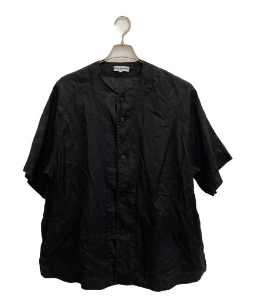 カウラム　Linen Baseball Shirt CAHLUMN 中古・古着通販】CAHLUMN (カウラム) Linen Baseball Shirt ブラック