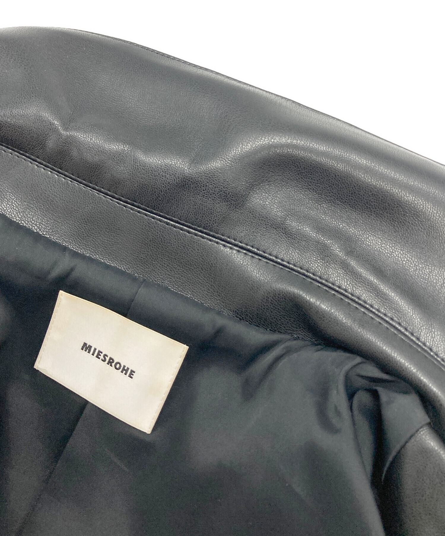 中古・古着通販】MIESROHE (ミースロエ) フェイクレザーカバーオール