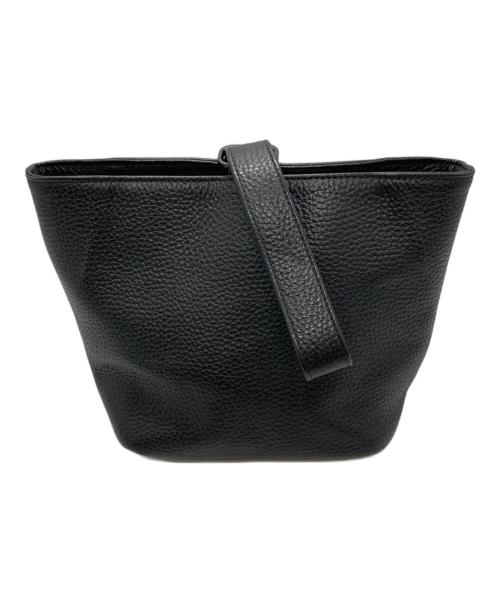ハッシュタグ　HushTug 巾着レザーバッグ ブラック 中古・古着通販】HushTug (ハッシュタグ) 巾着レザーバッグ ブラック