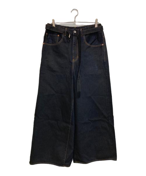 断*中様 Sacai (サカイ) BELTEED BAGGY FLAIR DEN 中古・古着通販】sacai (サカイ) BELTEED BAGGY FLAIR DENIM PANTS