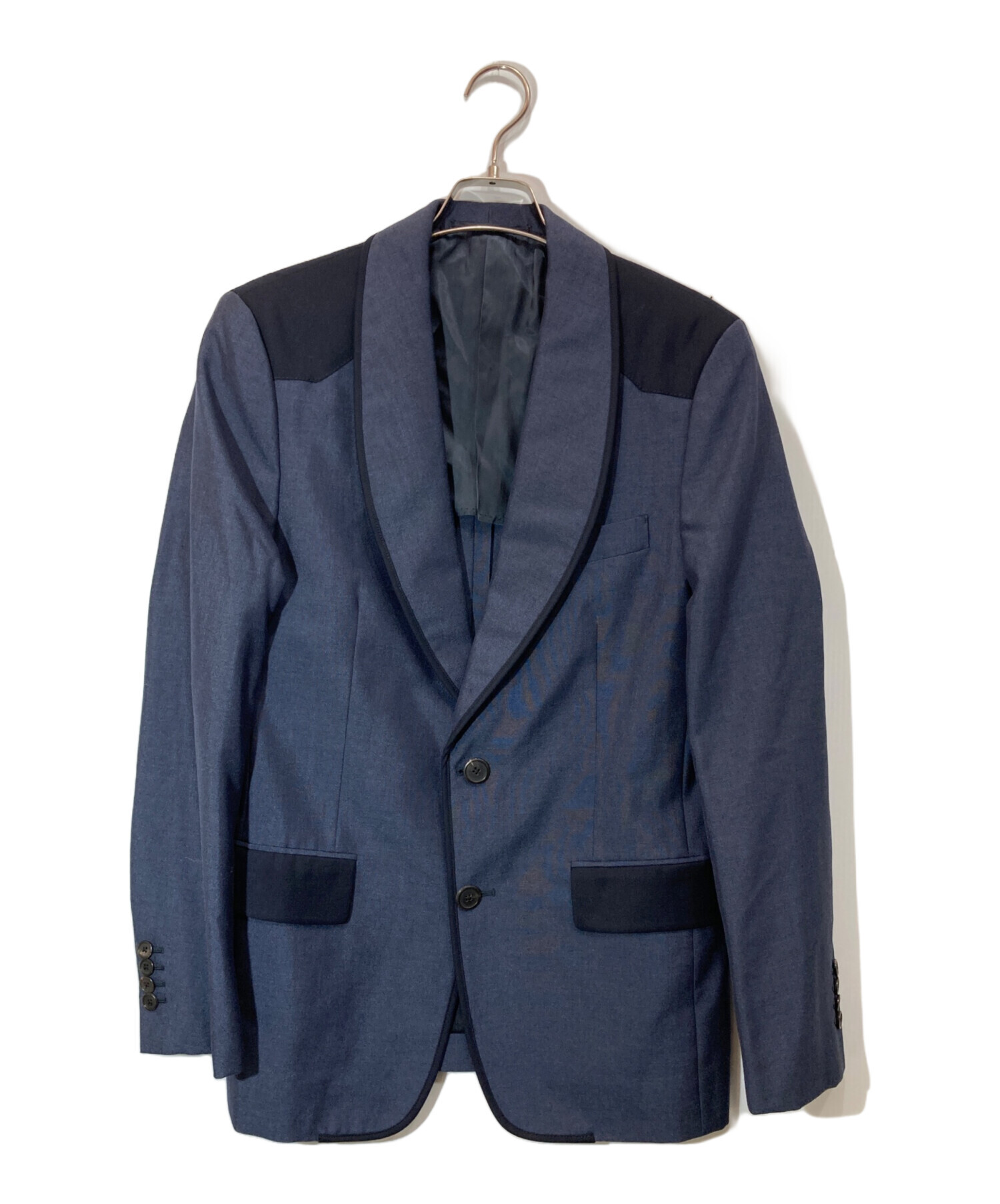 PRADA テーラードジャケット ダークネイビー 54R 中古・古着通販】PRADA (プラダ) ショールカラーテーラードジャケット