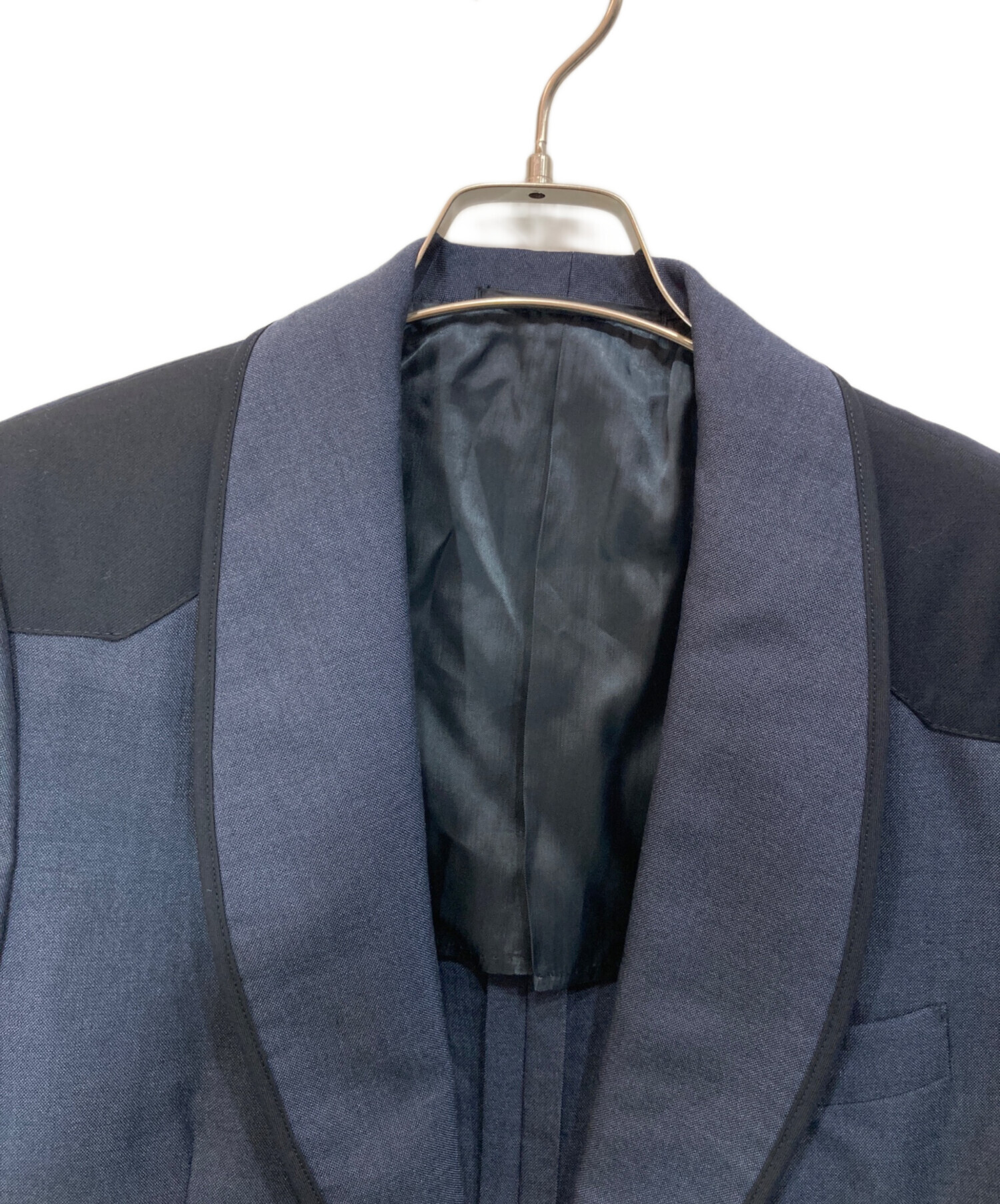PRADA テーラードジャケット ダークネイビー 54R 中古・古着通販】PRADA (プラダ) ショールカラーテーラードジャケット