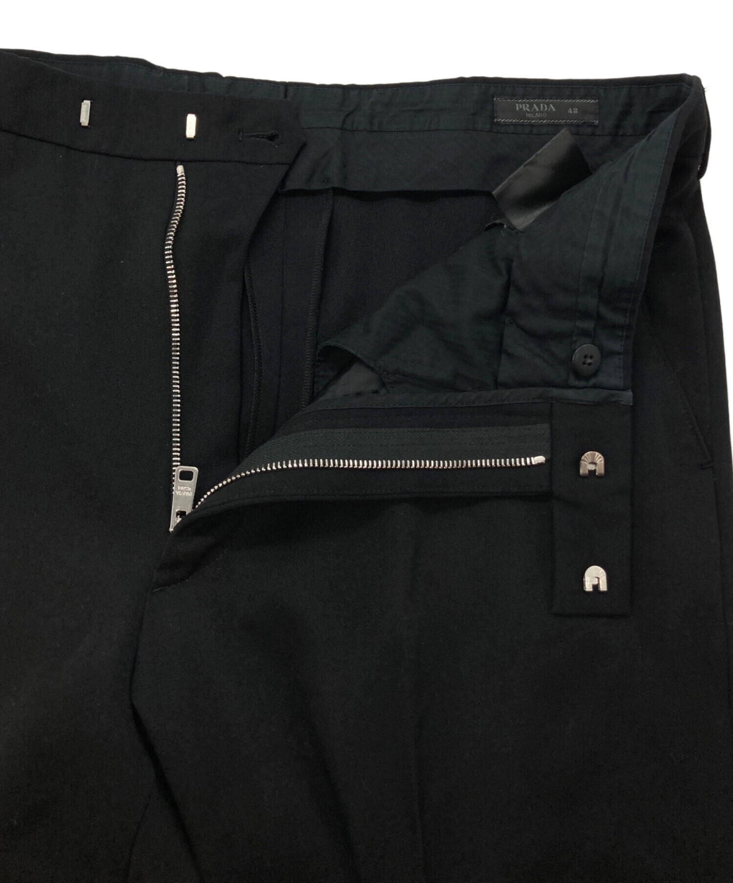 中古・古着通販】PRADA (プラダ) スラックス ブラック サイズ:48