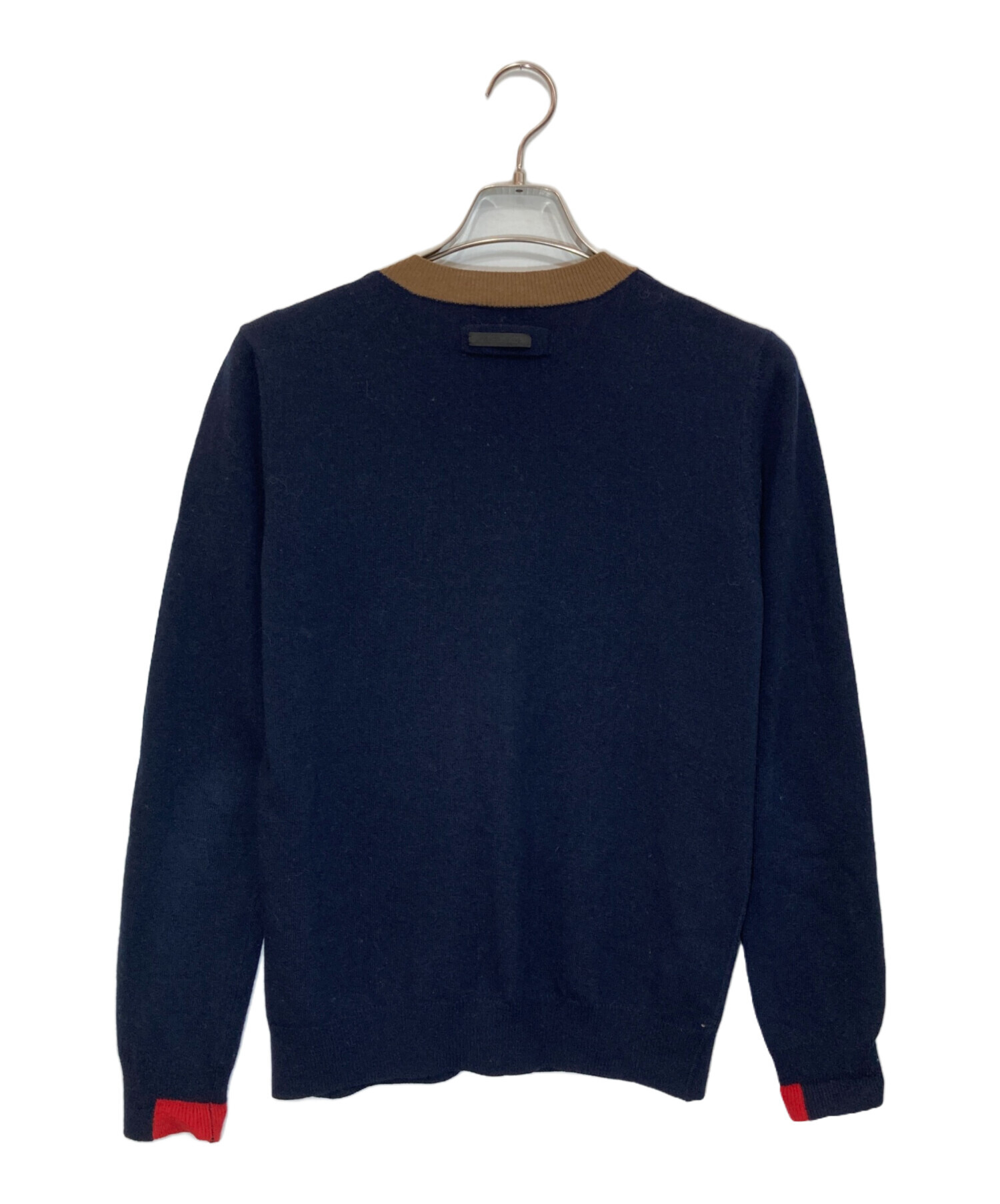 中古・古着通販】PRADA (プラダ) 切替カーディガン ネイビー サイズ:50