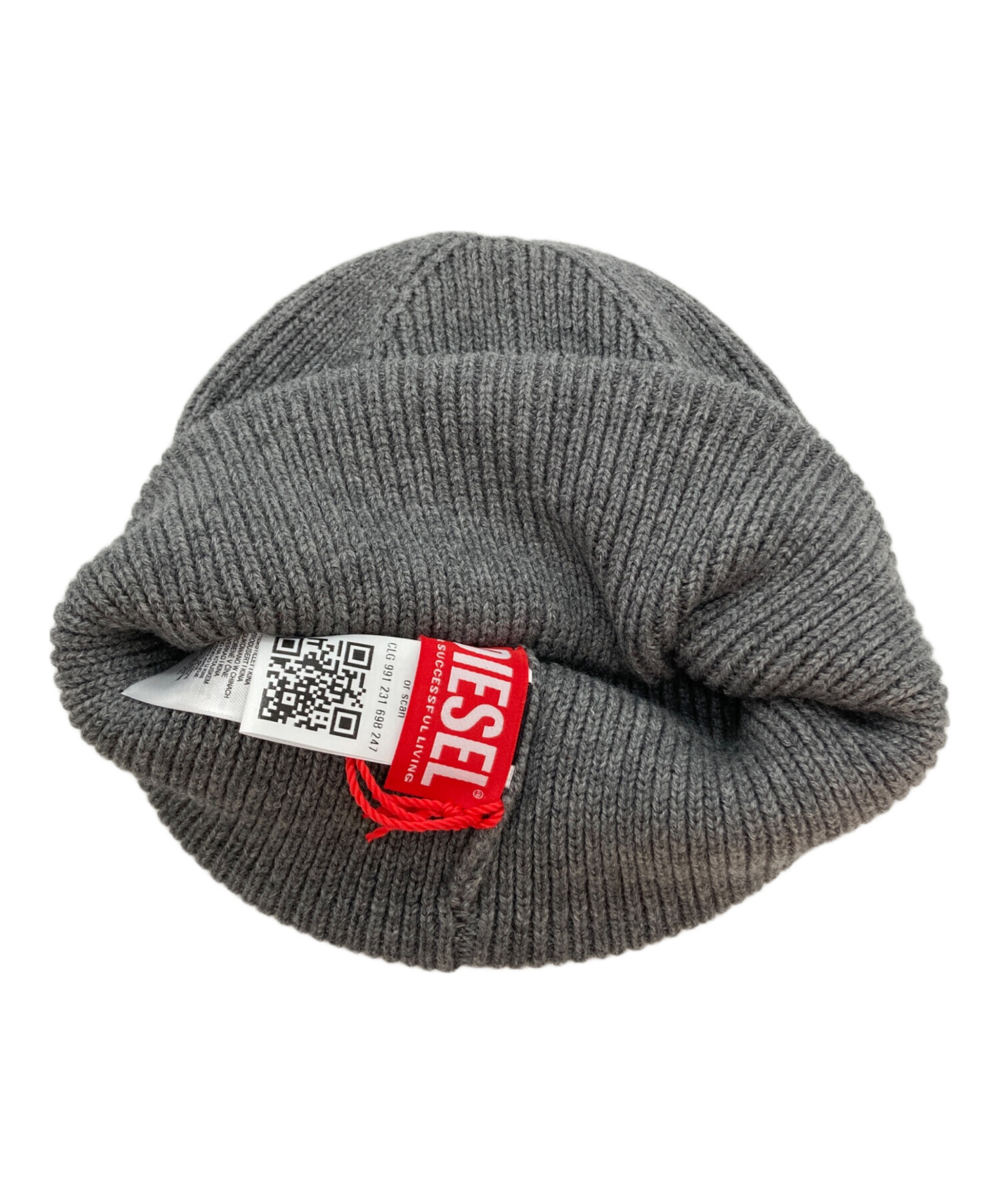 中古・古着通販】DIESEL (ディーゼル) ロゴニット帽 グレー サイズ 