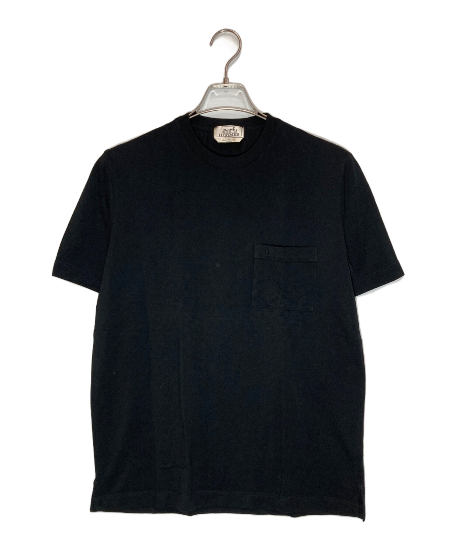 中古・古着通販】HERMES (エルメス) 鹿の子ポケットTシャツ ブラック
