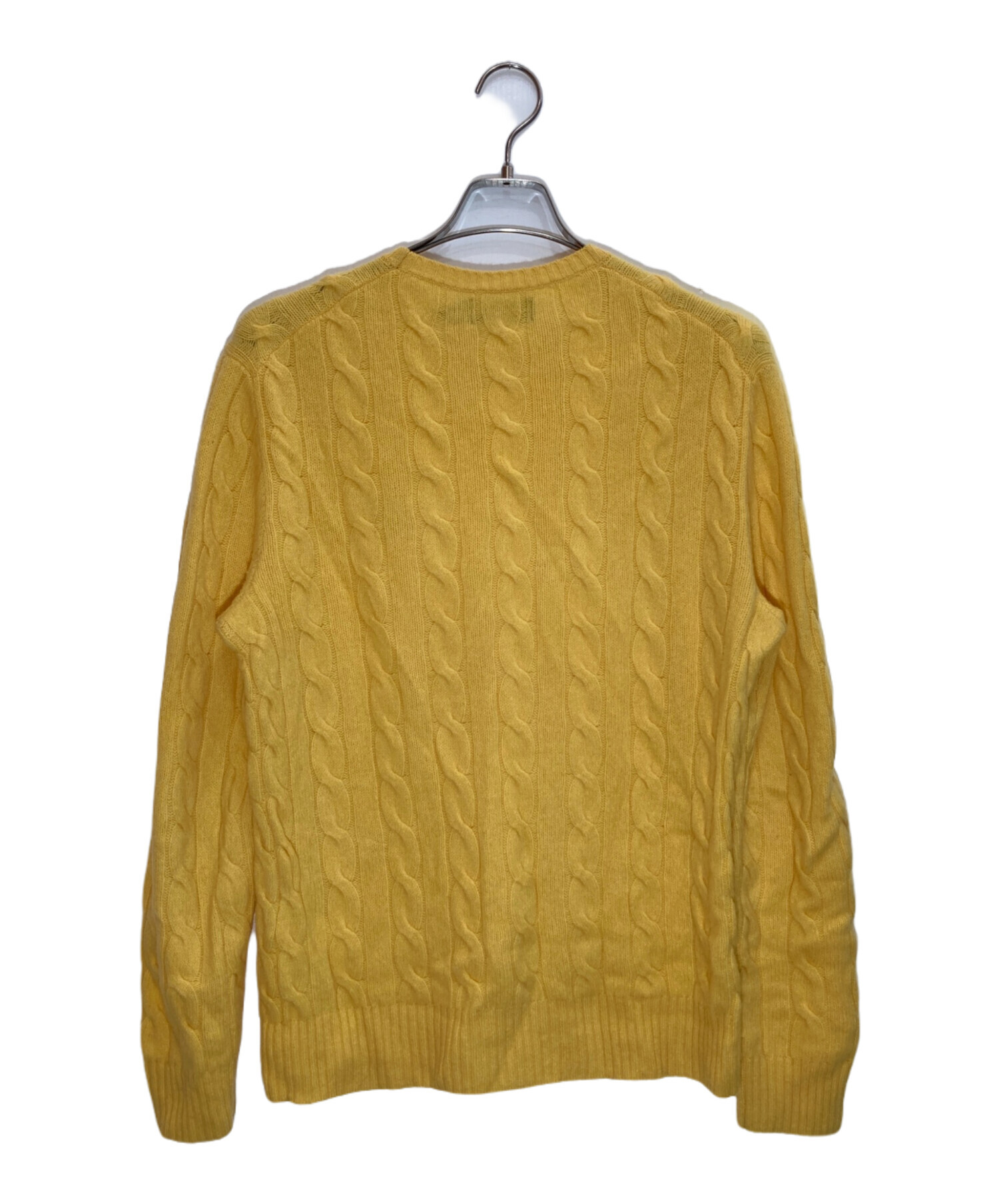 PoloRalphLauren ケーブルニット クルーネックイエロー国内正規品M 中古・古着通販】POLO RALPH LAUREN (ポロ・ラルフローレン) ケーブル