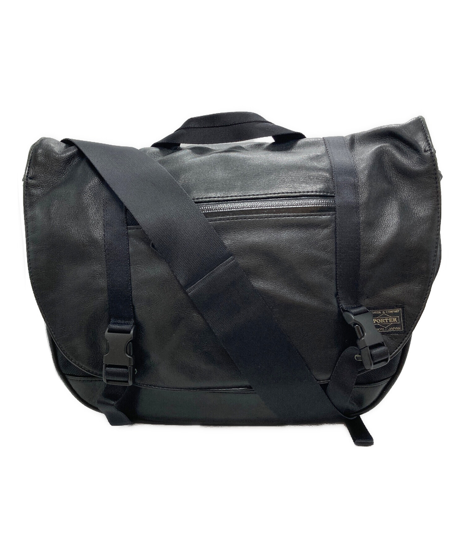 中古・古着通販】PORTER (ポーター) ZOOM MESSENGER BAG(L) ブラック