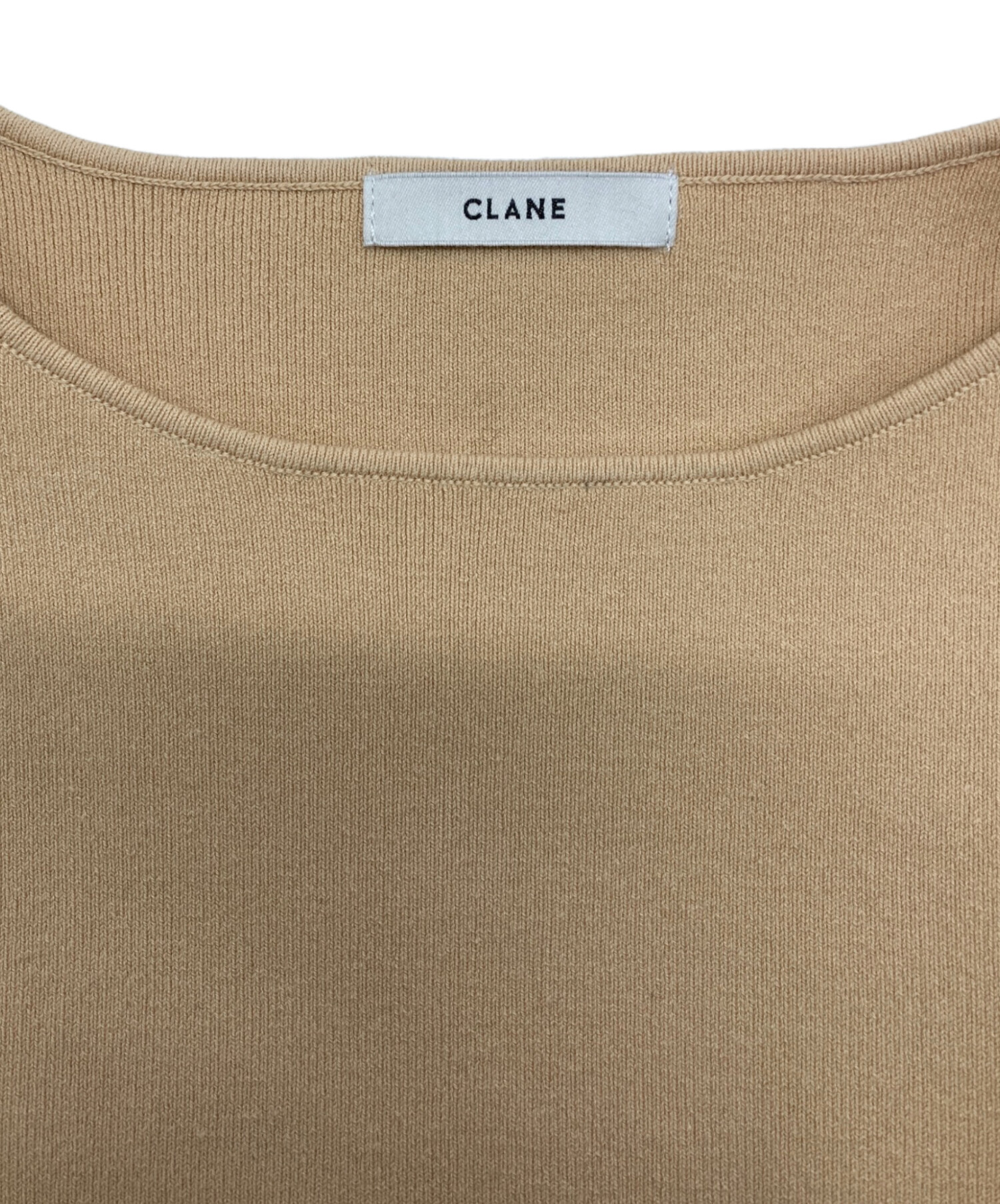 中古・古着通販】CLANE (クラネ) SHOULDER PADS KNIT TOPS ベージュ