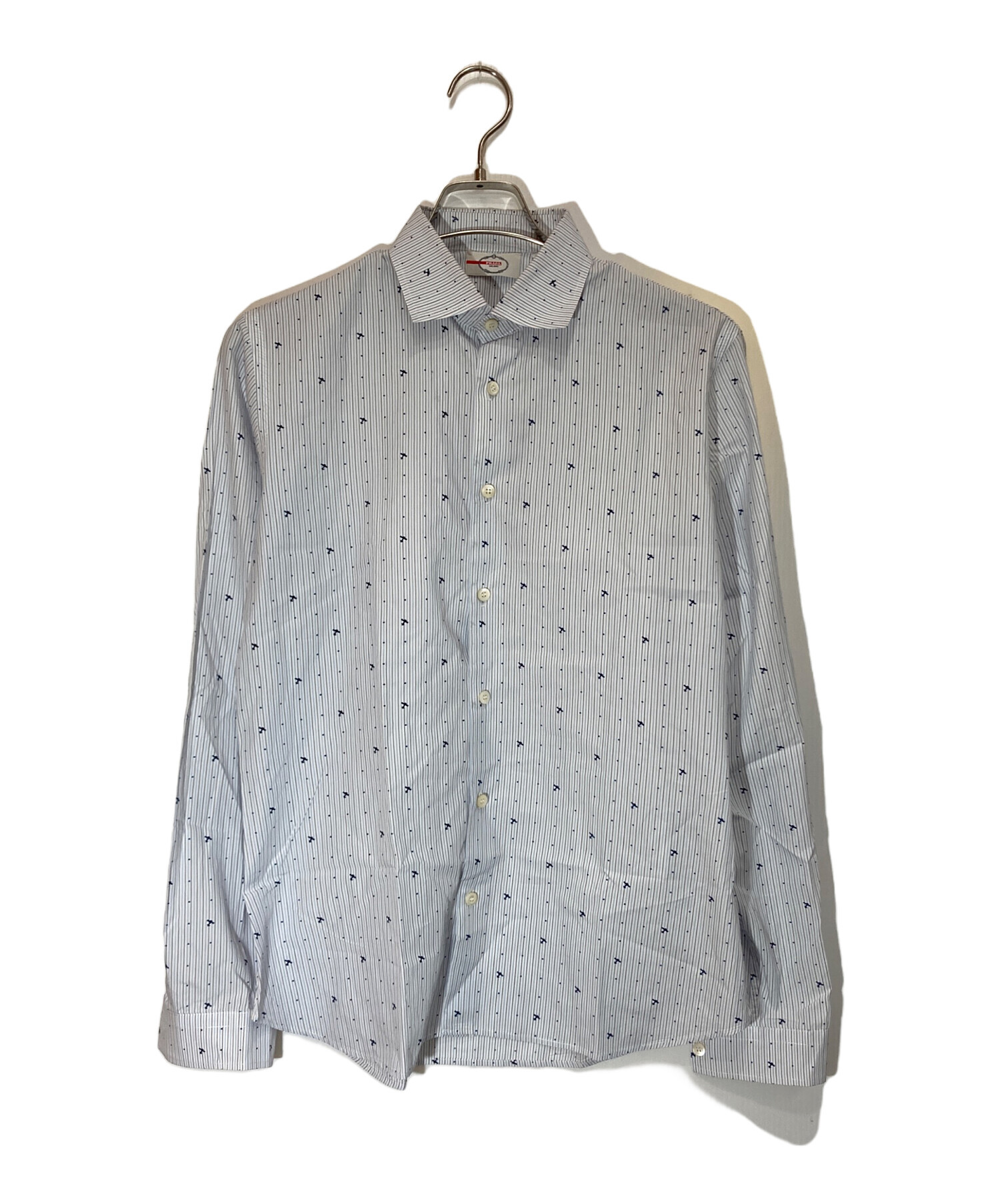 中古・古着通販】PRADA (プラダ) 総柄シャツ ブルー サイズ:39 