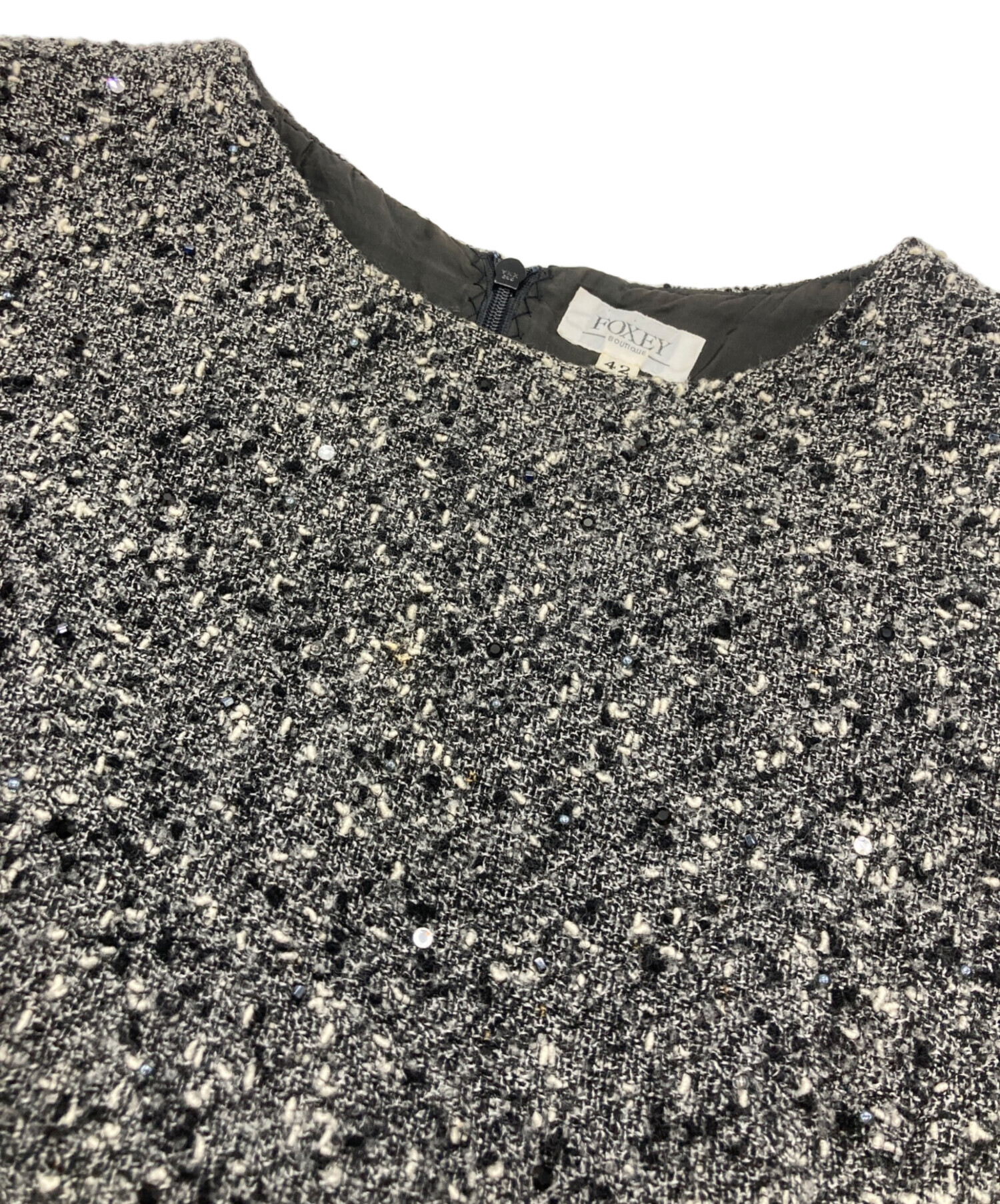 中古・古着通販】FOXEY (フォクシー) ビジューツイードノースリーブ