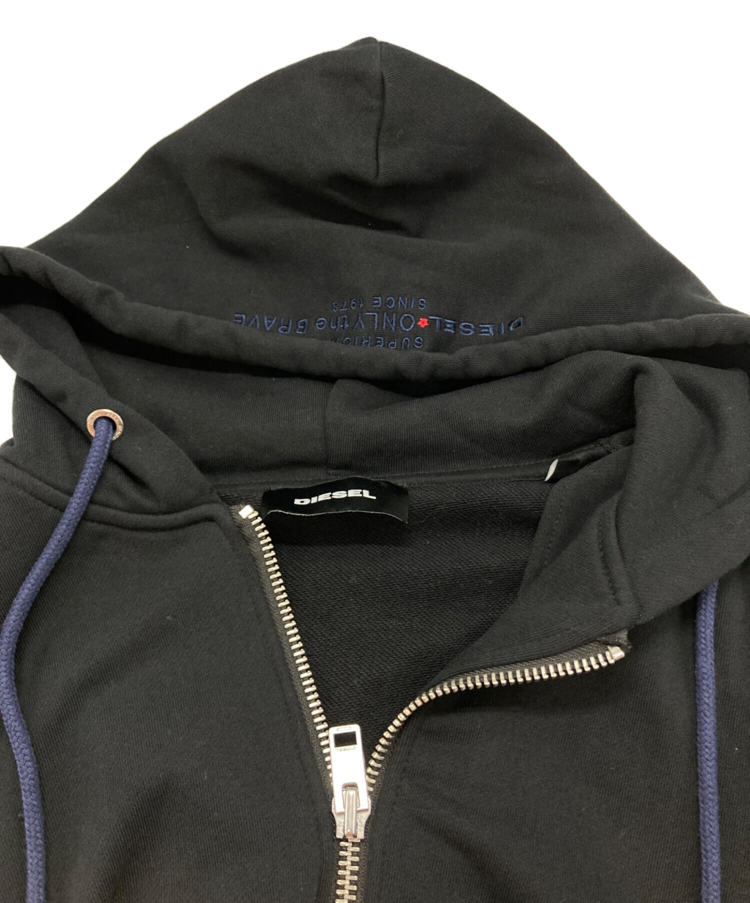 中古・古着通販】DIESEL (ディーゼル) ジップパーカー ブラック