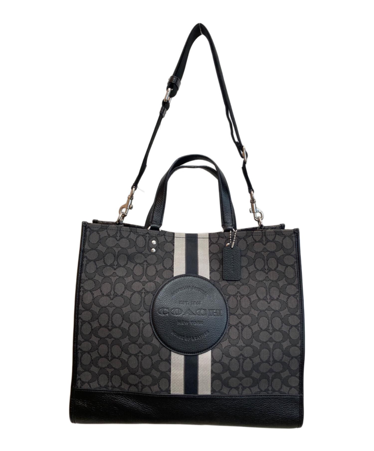 美品 COACH コーチ デンプシートート22 レザー 2way トートバッグ ショルダーバッグ C0971 ブラック レディース 古着 中古 USED COACH（コーチ） 美品 デンプシートート22 レザー 2way トートバッグ