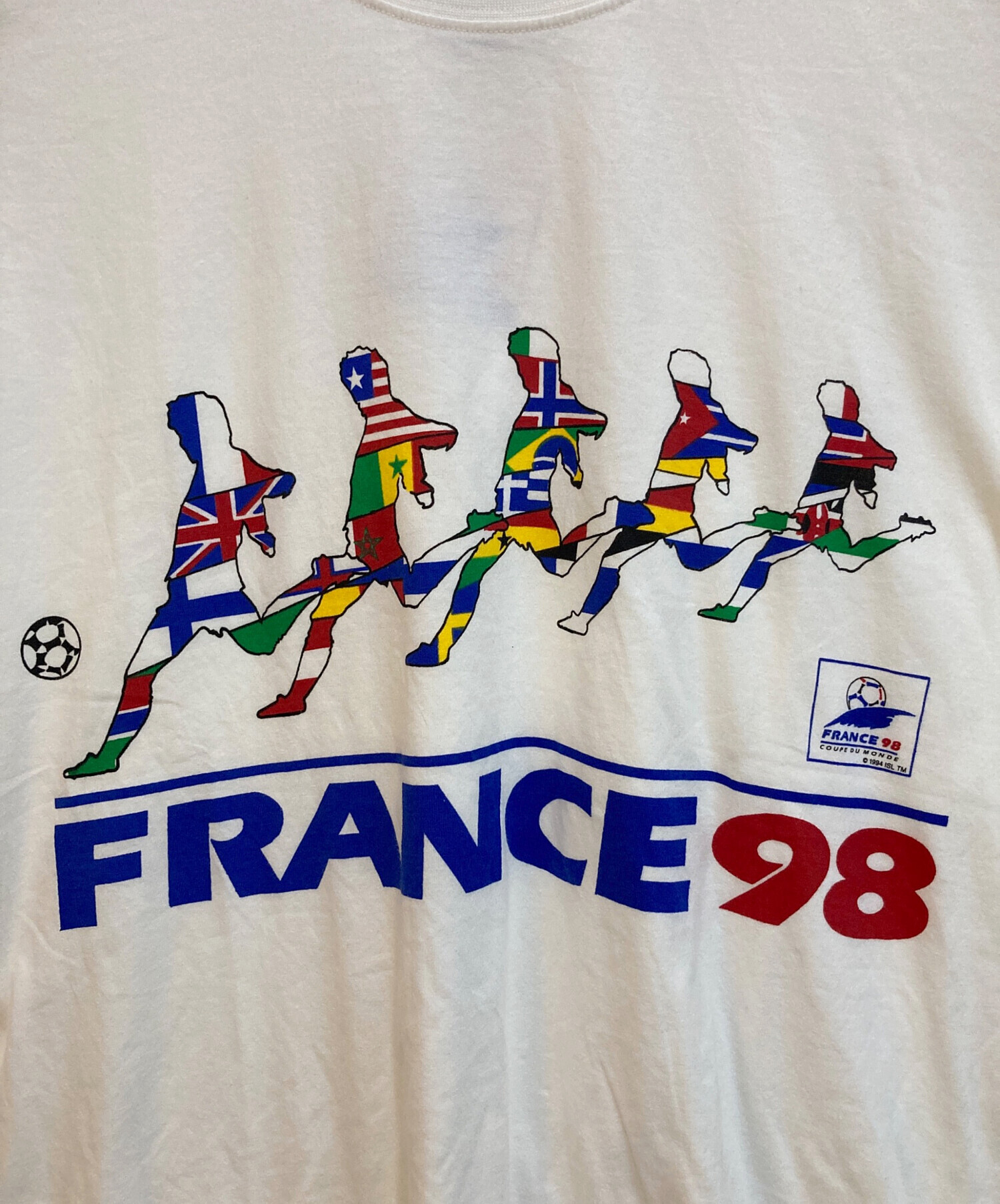中古・古着通販】- (-) オールドフットボールTシャツ ホワイト サイズ