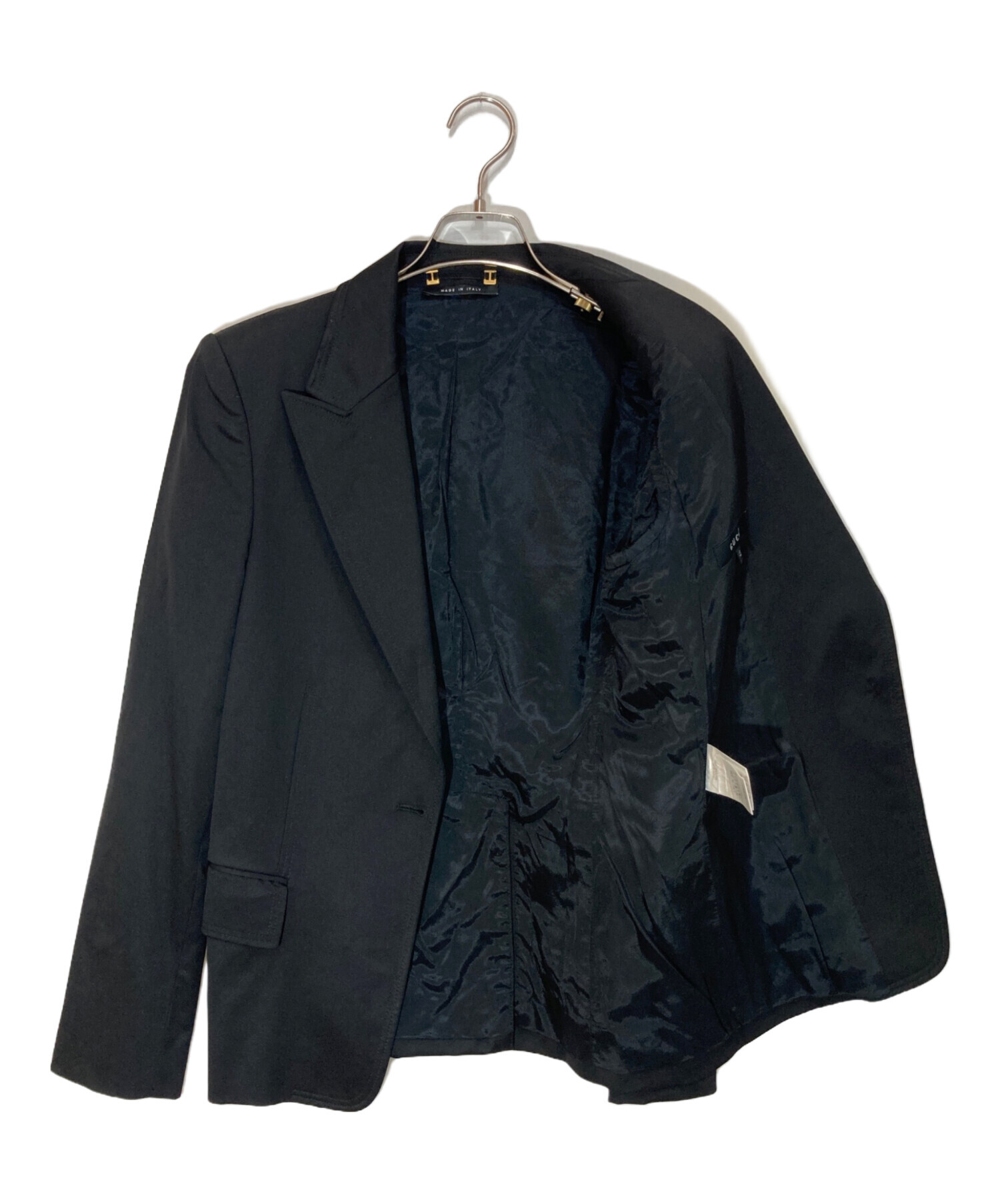 【美品】GUCCI テーラードジャケット　フリーダ期　グッチ　黒　無地 中古・古着通販】GUCCI (グッチ) テーラードジャケット ブラック