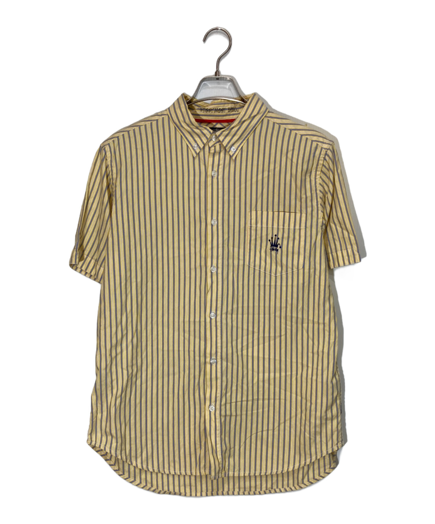 stussy BEN DAVIS フューチュラ　ブラウンストライプシャツ 中古・古着通販】stussy (ステューシー) ボタンダウン半袖ストライプ