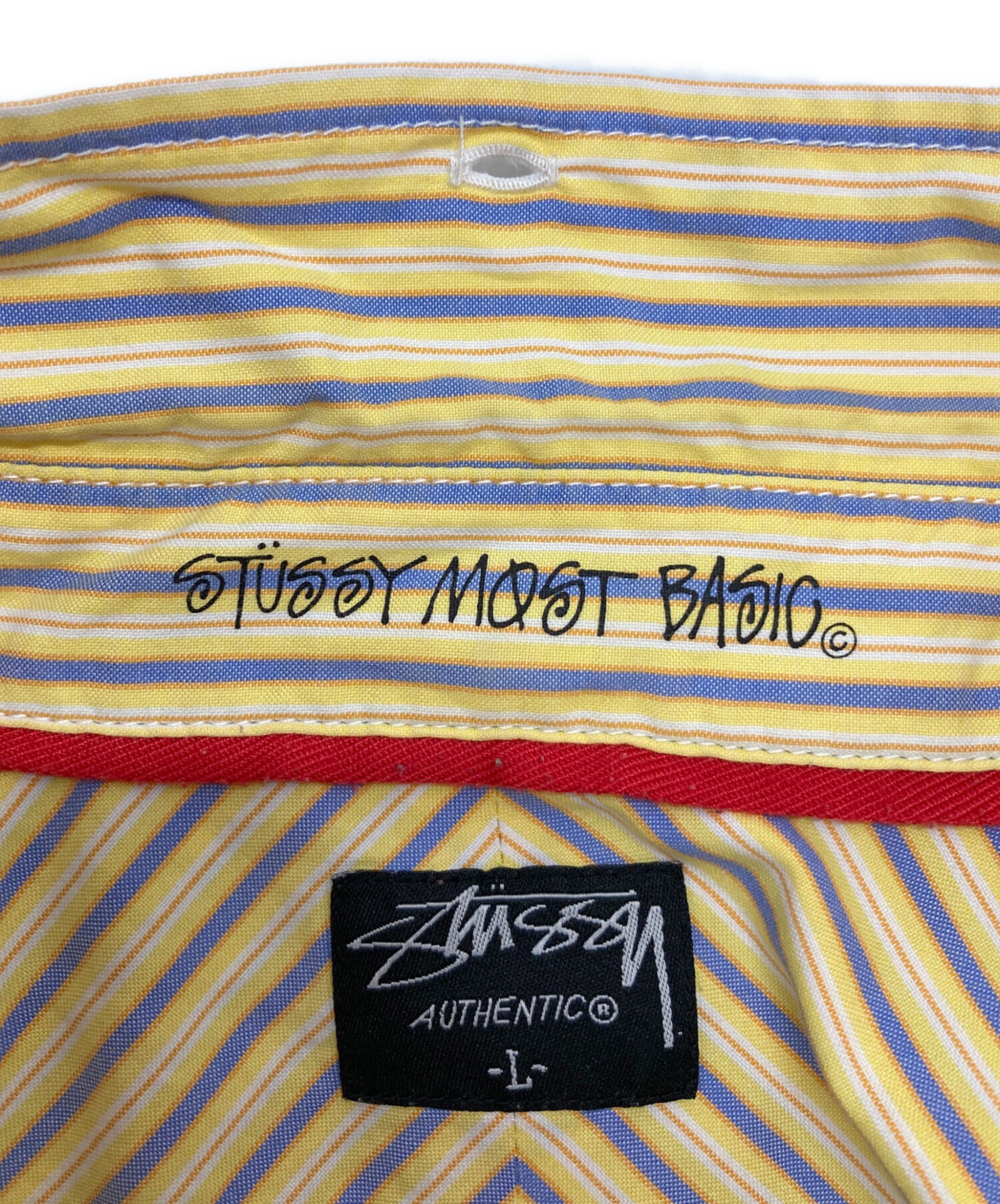 old stussy 折れクラウン 刺繍ロゴ ストライプシャツ ボタンダウン 中古・古着通販】stussy (ステューシー) ボタンダウン半袖ストライプ