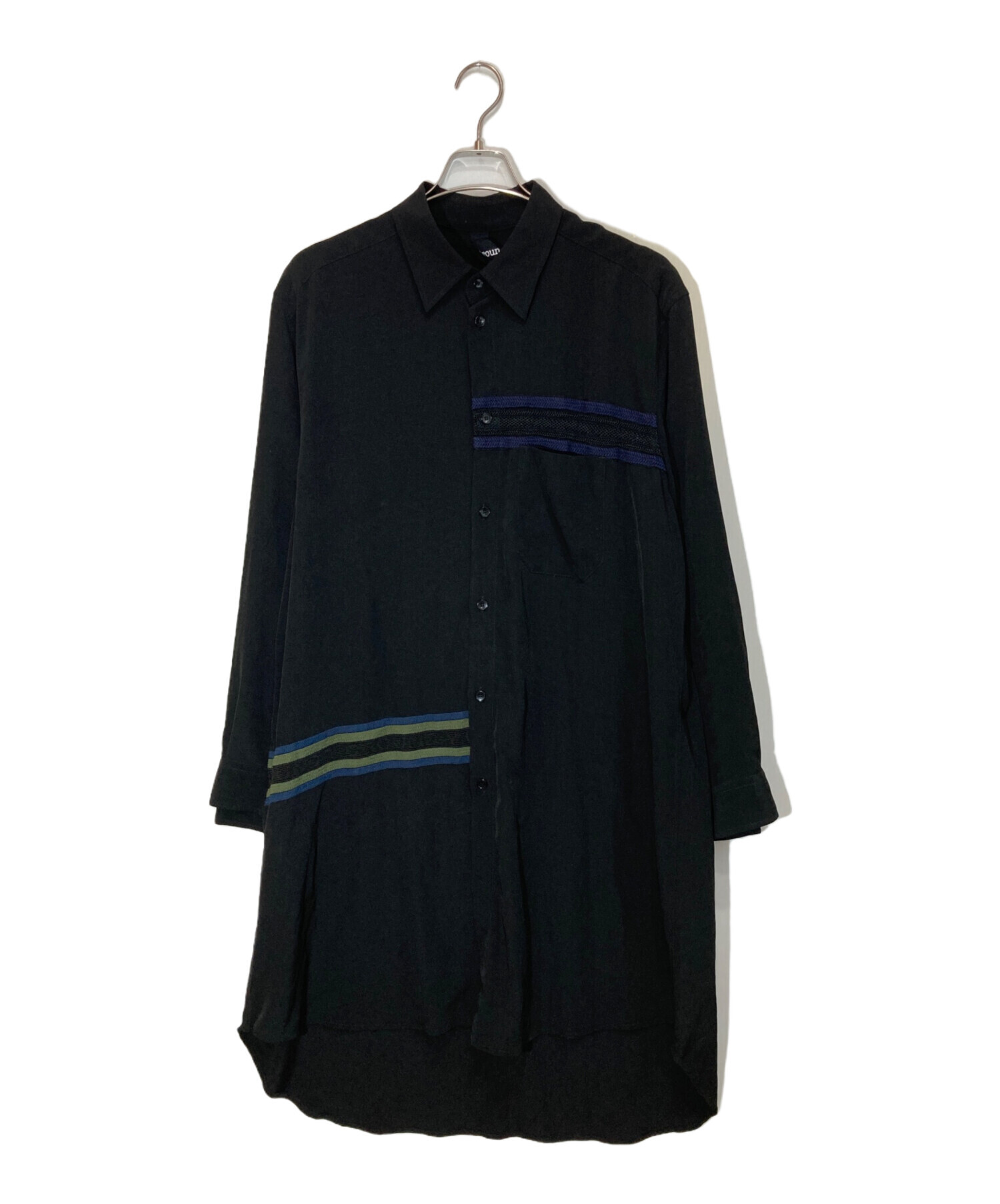 中古・古着通販】GROUND Y (グラウンドワイ) ロングシャツ ブラック 