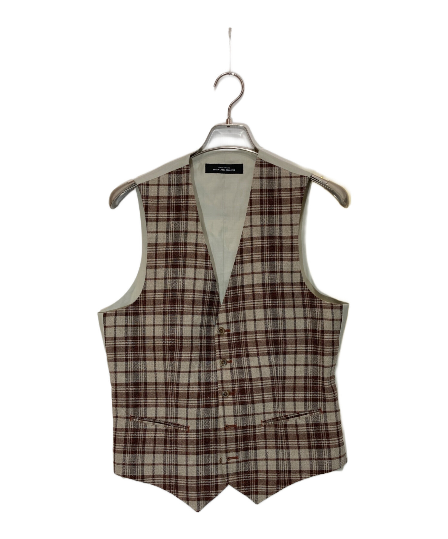 【サイズ48】リングジャケット チェック柄ジャケット 中古・古着通販】green label relaxing (グリーンレーベルリラクシング