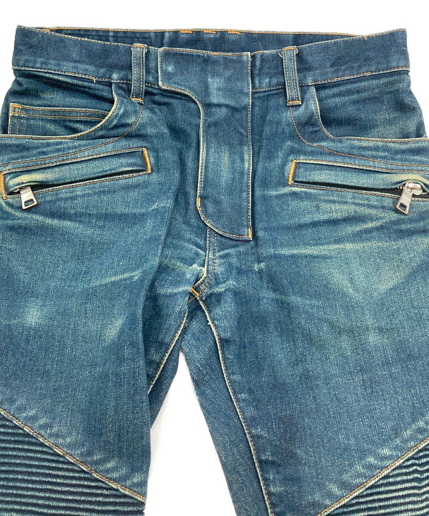 BALMAIN バルマン グラデーション染め ワイドデニムパンツ 29インチ 中古・古着通販】BALMAIN (バルマン) デニムパンツ インディゴ サイズ
