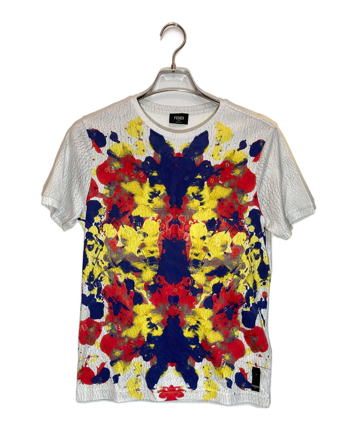 中古・古着通販】FENDI (フェンディ) アートTシャツ ブルー×レッド 