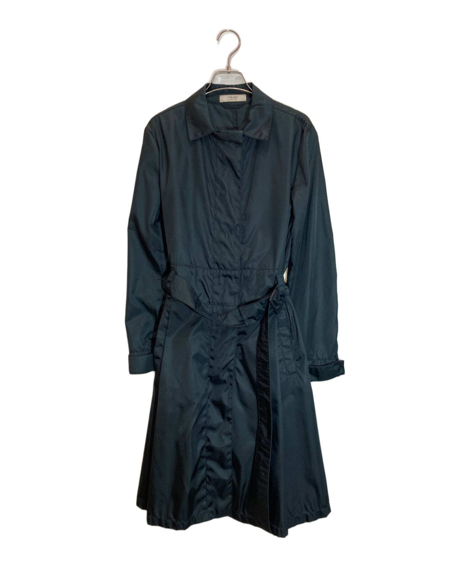 PRADA ナイロン トレンチコート 中古・古着通販】PRADA (プラダ) ナイロントレンチコート グリーン