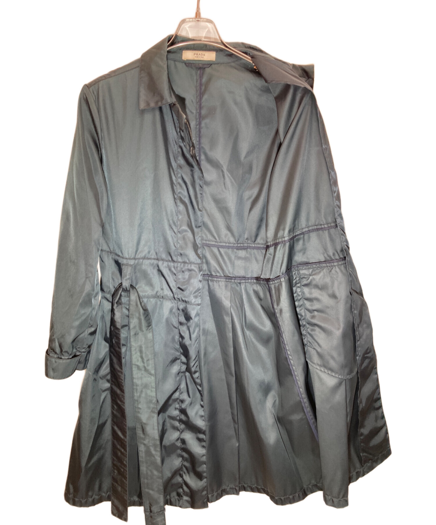 中古・古着通販】PRADA (プラダ) ナイロントレンチコート グリーン