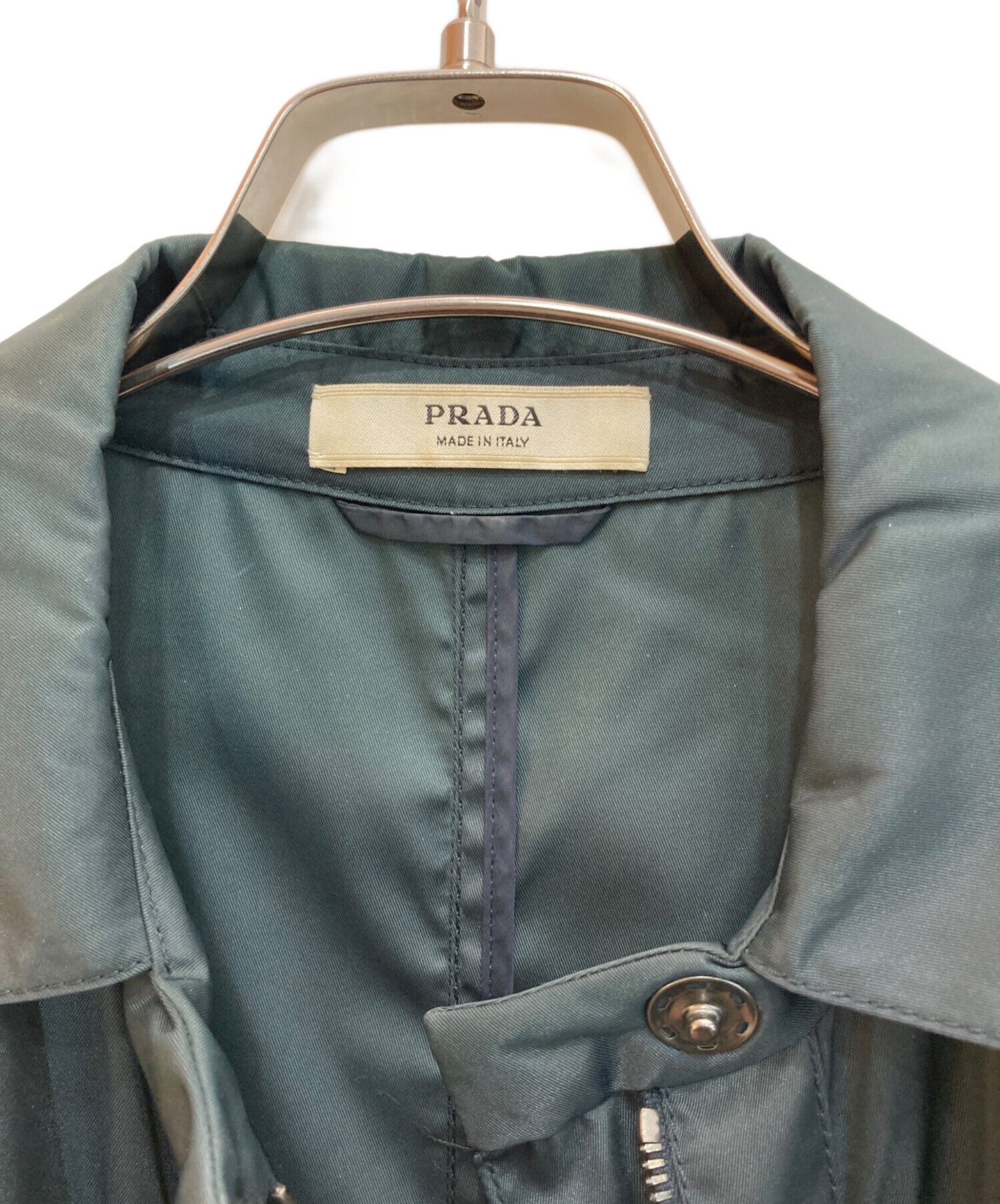中古・古着通販】PRADA (プラダ) ナイロントレンチコート グリーン 